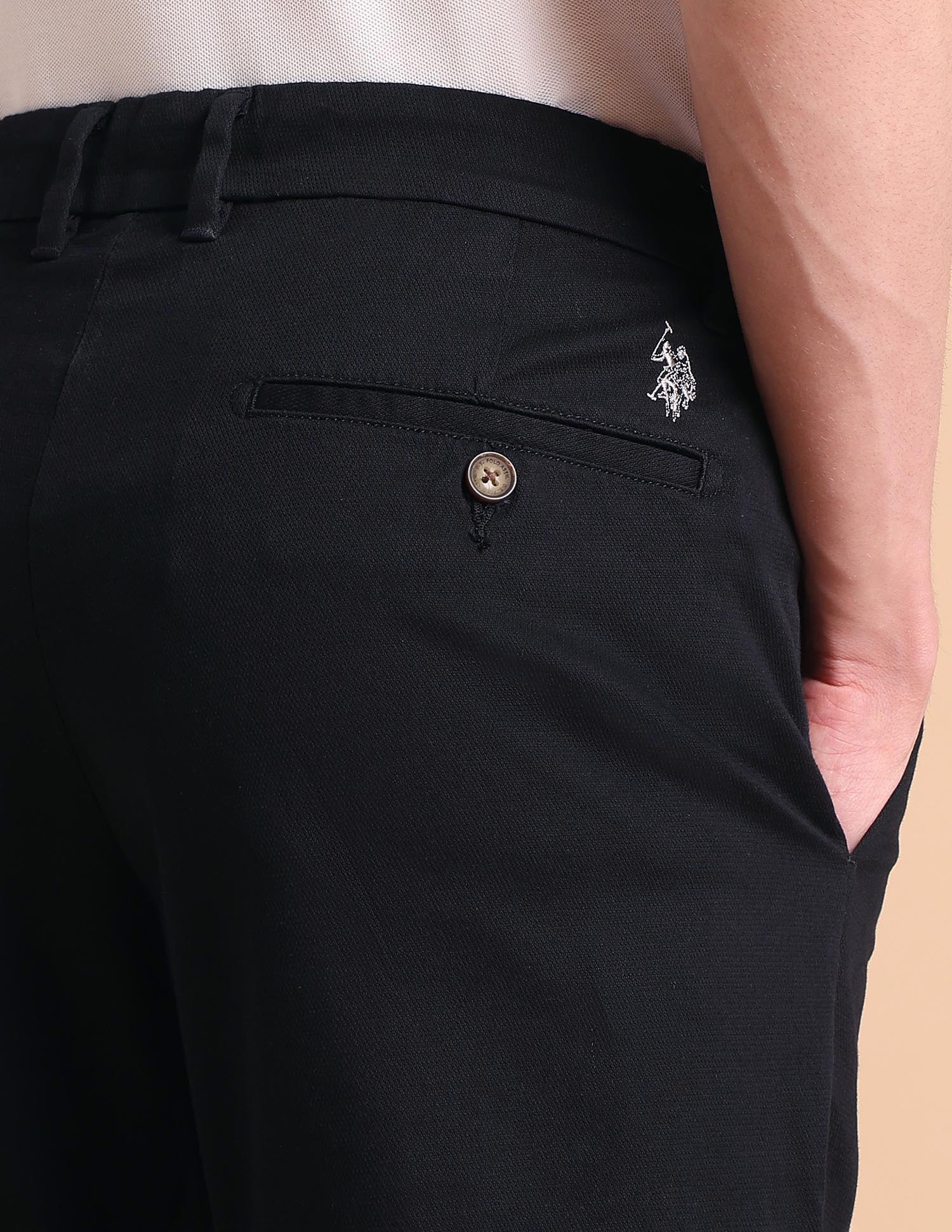 Super Slim Fit Satin Trousers Dark Navy - U.S. POLO ASSN. | Large