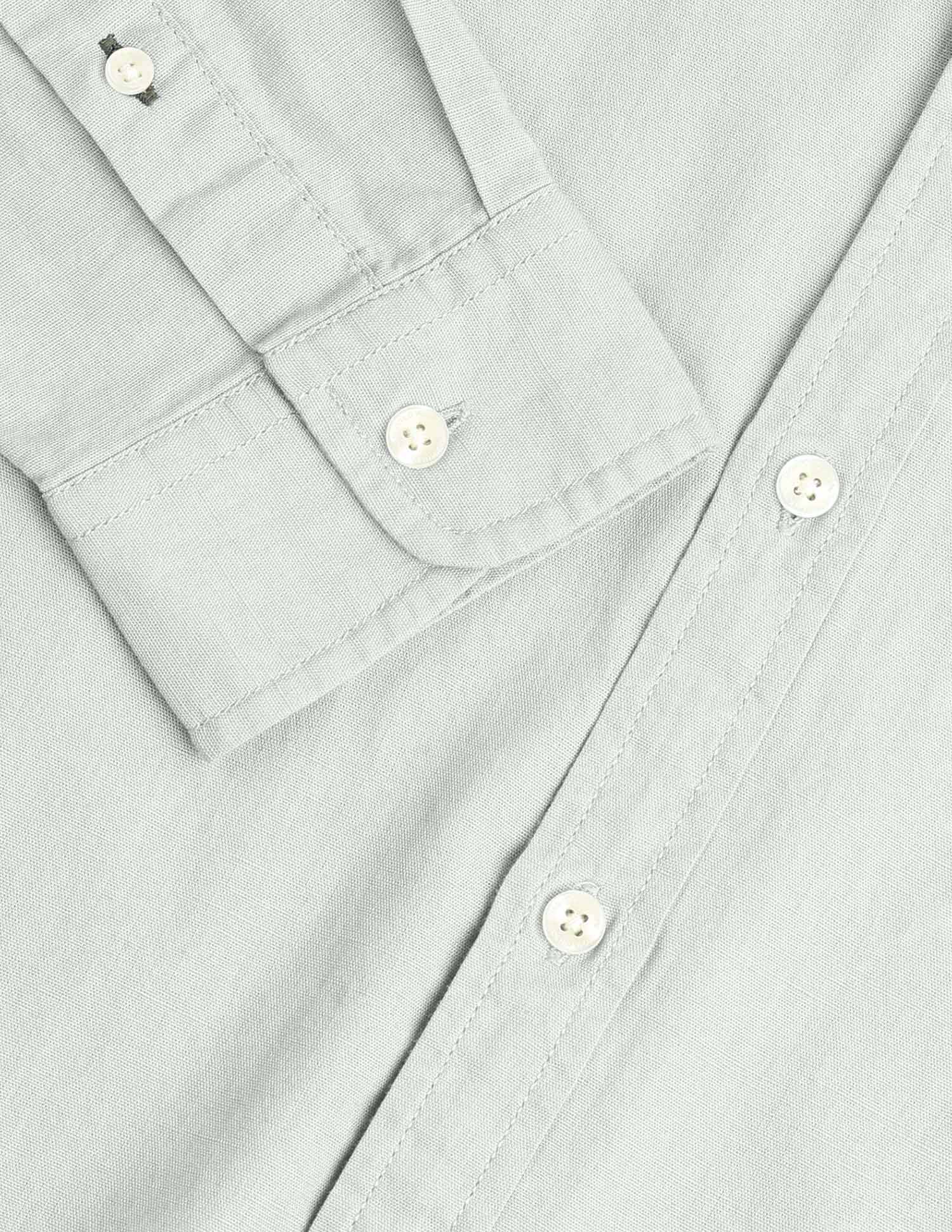 Solid Regular Fit Mandarin Shirt Light Green - U.S. Polo Assn. India | Large