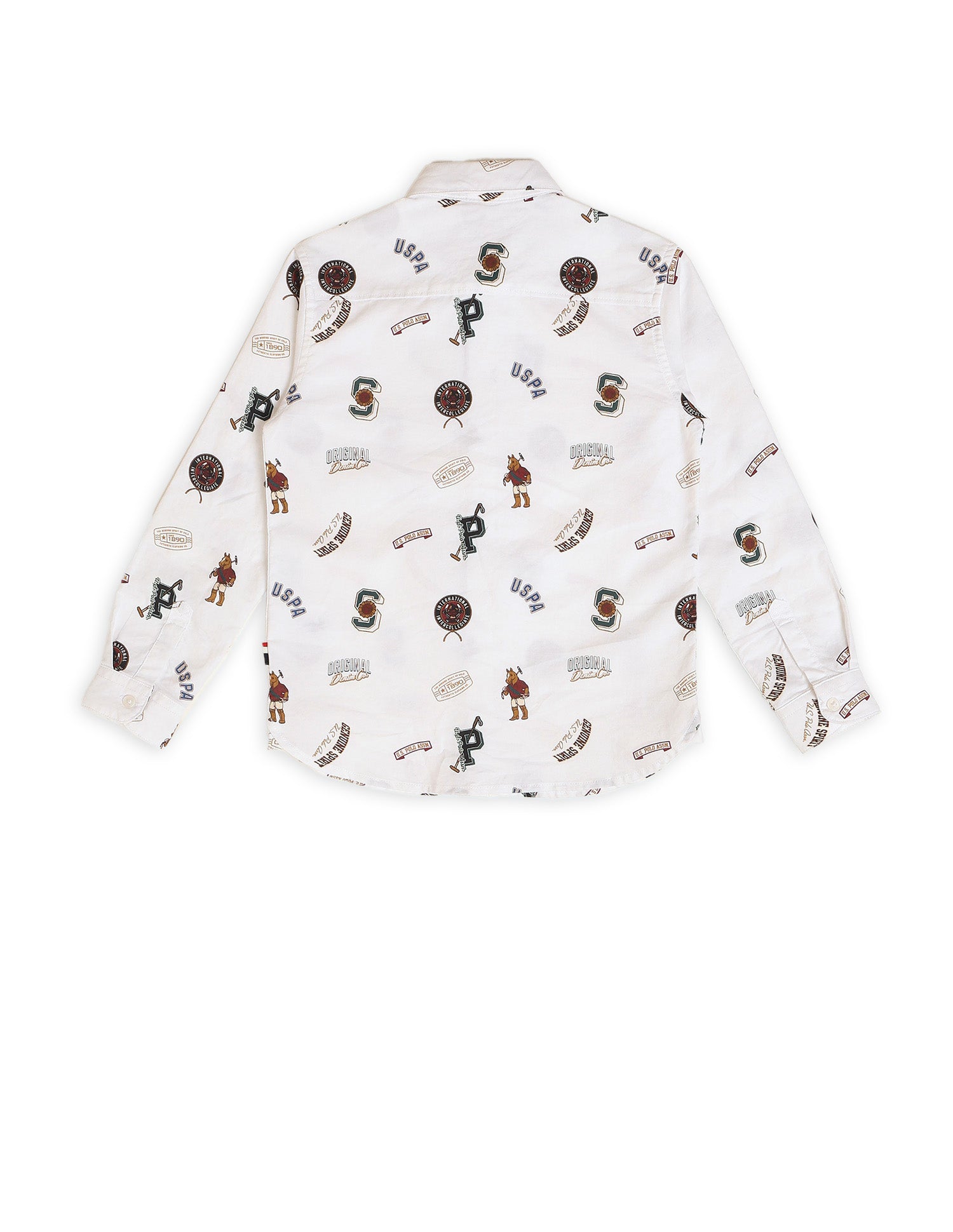 Boys Brand Printed Oxford Shirt White - U.S. POLO ASSN. | Large