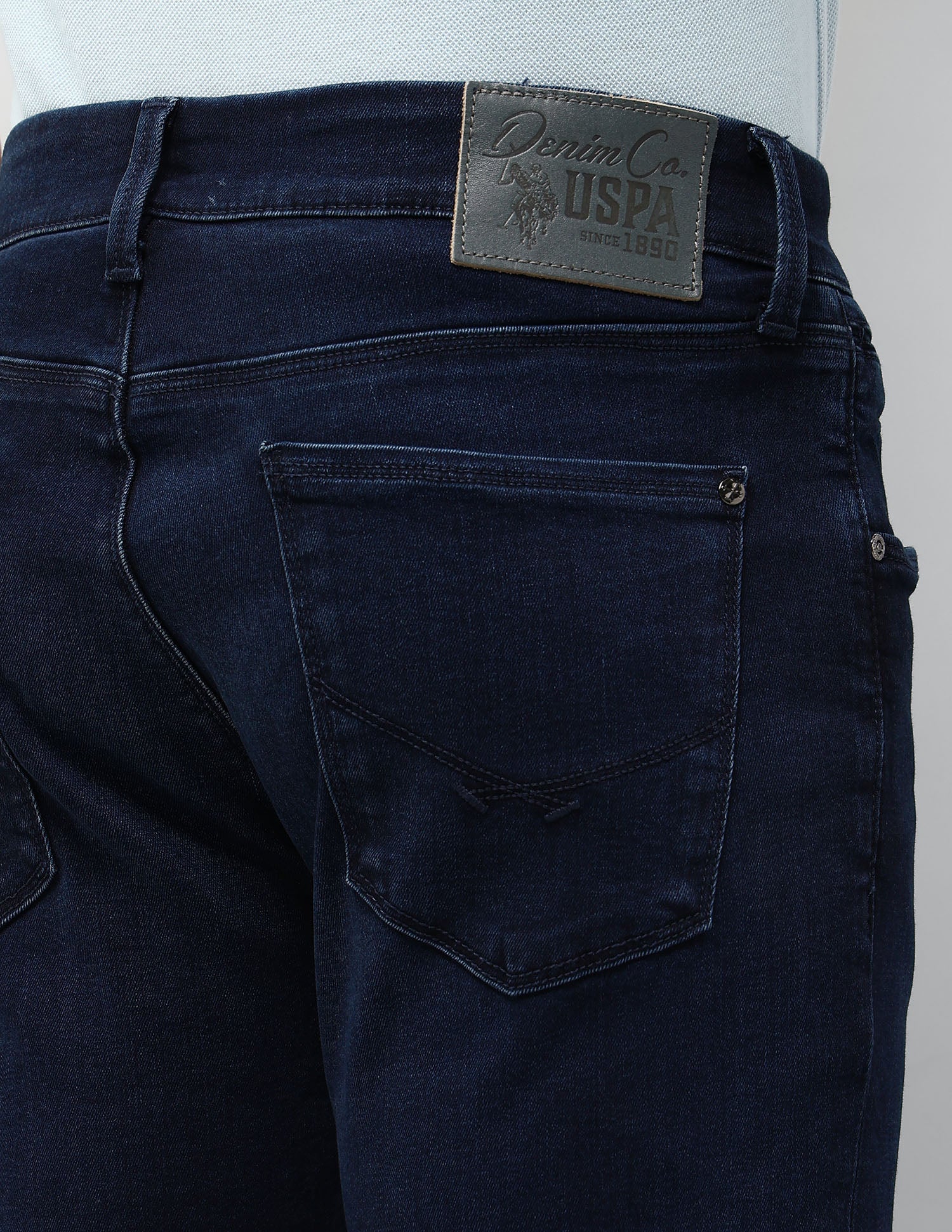 Brandon Slim Tapered Fit Black Gold Jeans Dark Blue - U.S. POLO ASSN. | Large