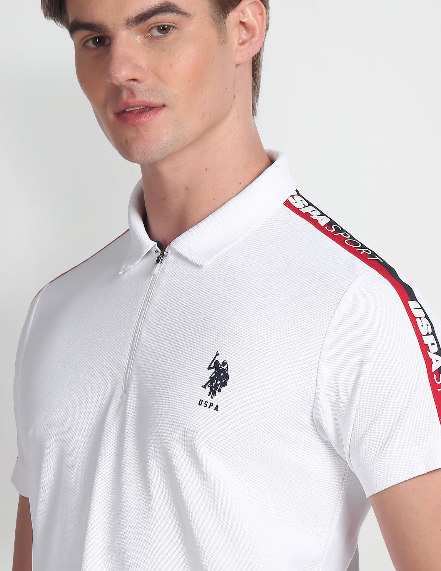 Solid Slim Fit Polo Shirt White - U.S. Polo Assn. India | Large