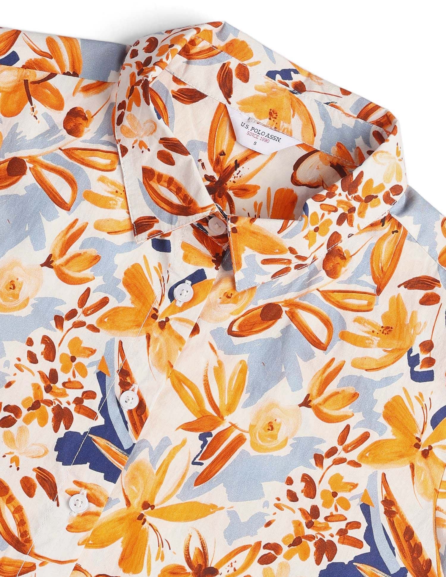 Floral Printed Shirt Dress Multicolour - U.S. Polo Assn. India | Large