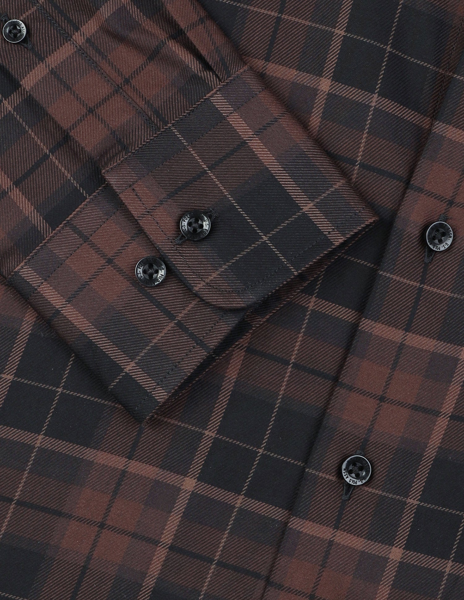 Plaid Checked Twill Shirt Dark Brown - U.S. Polo Assn. India | Large