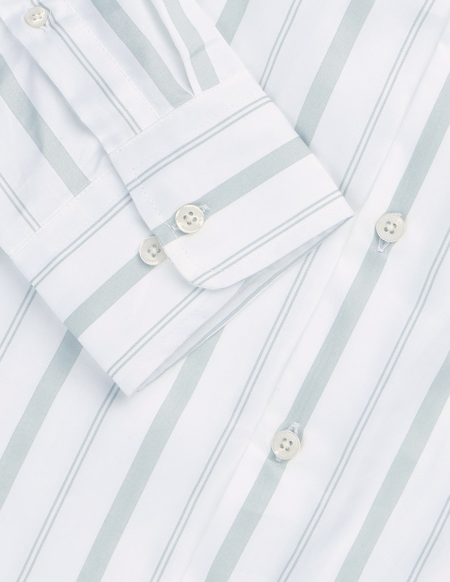 Vertical Striped Satin Shirt Light Green - U.S. Polo Assn. India | Large