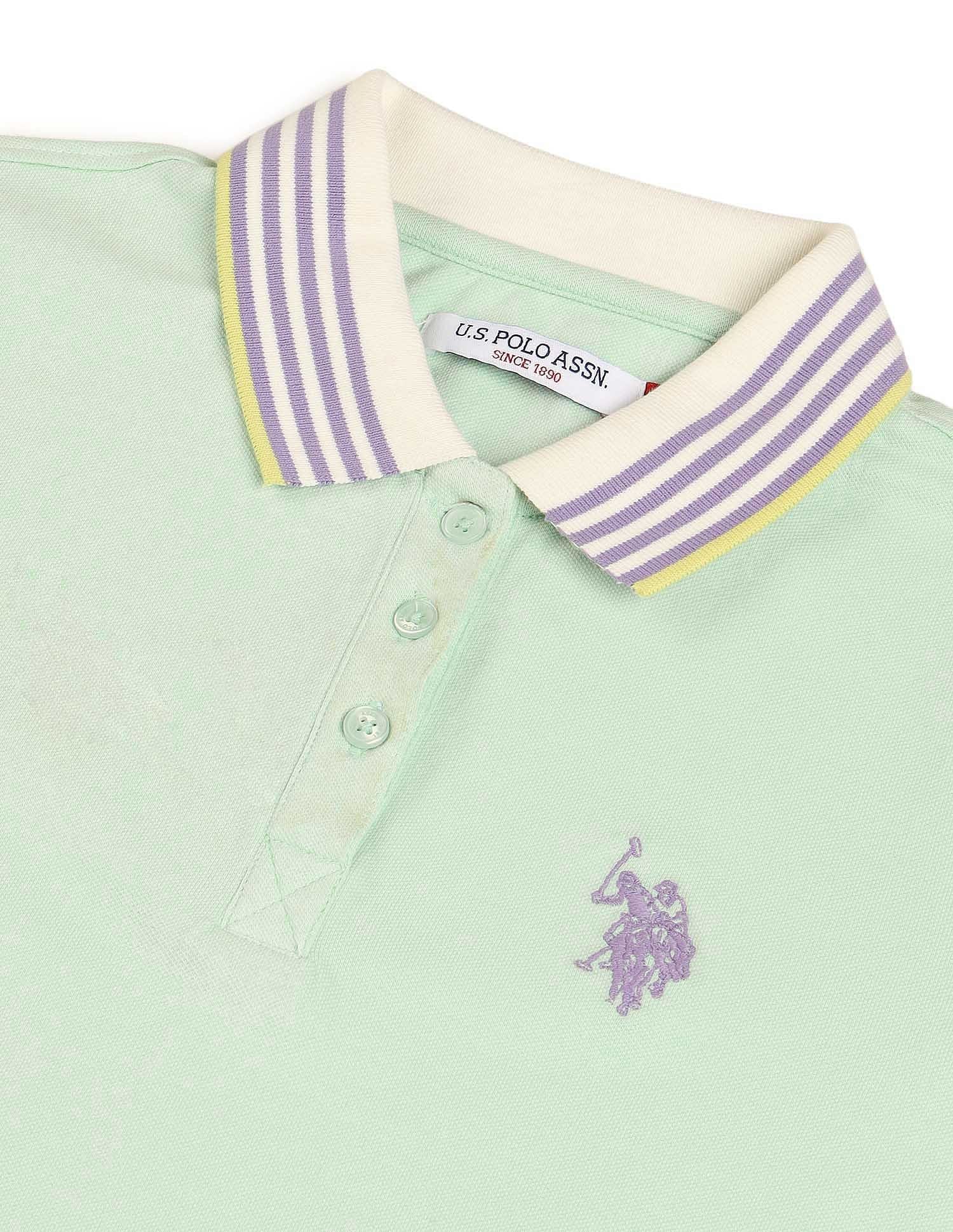 Regular Fit Solid Polo Shirt Mint - U.S. POLO ASSN. | Large