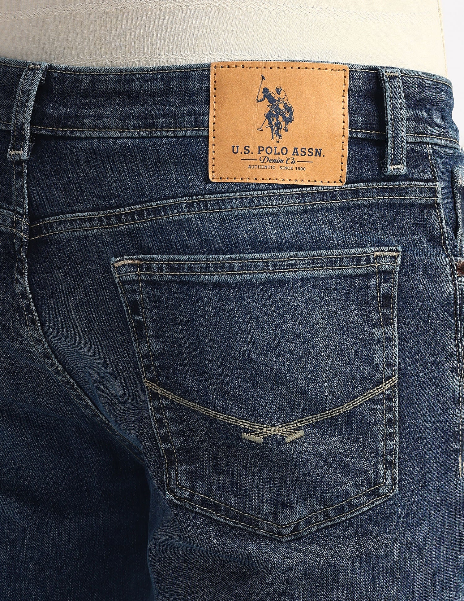 Brandon Slim Tapered Fit Blue Jeans Blue - U.S. Polo Assn. India | Large