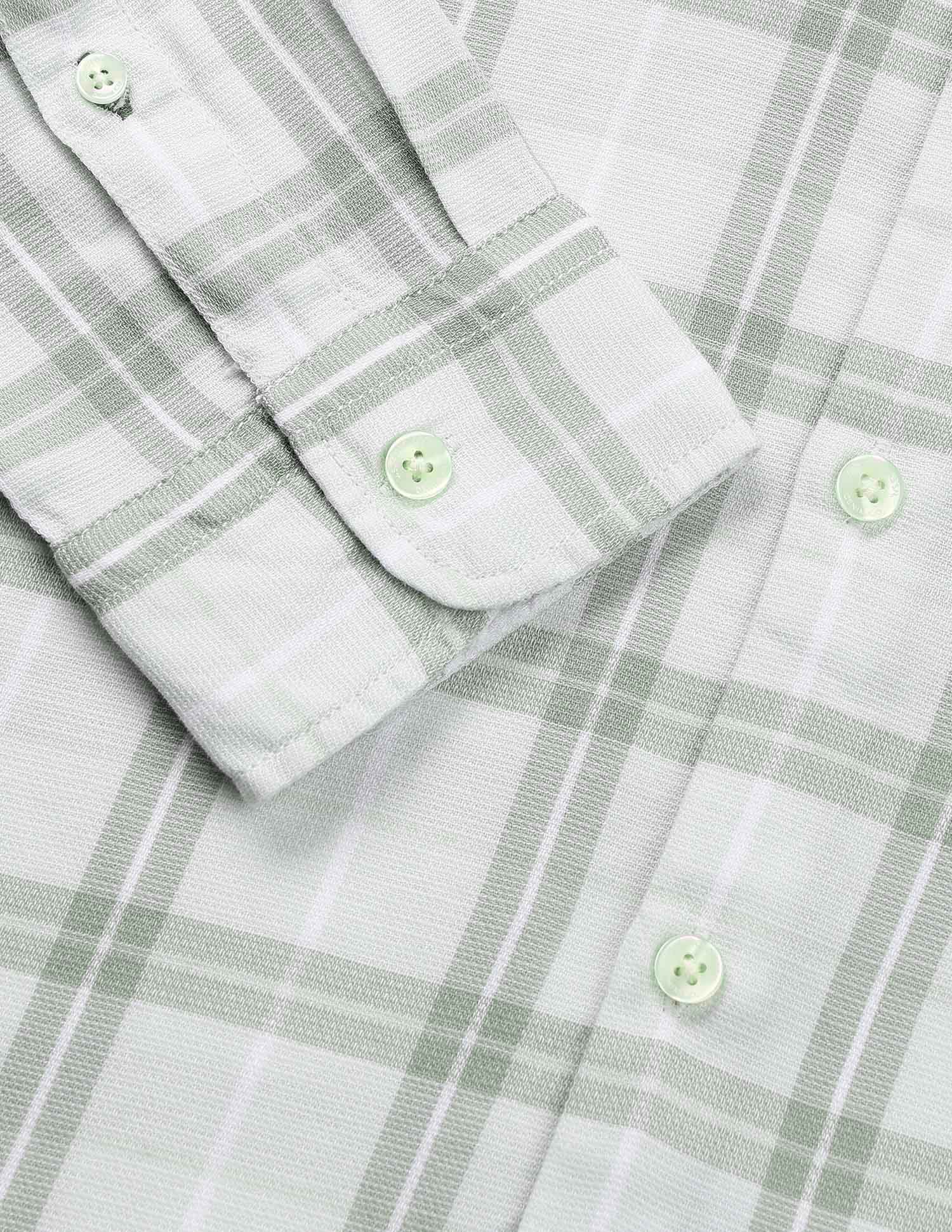 Grid Tattersall Checked Regular Fit Shirt Light Green - U.S. Polo Assn. India | Large