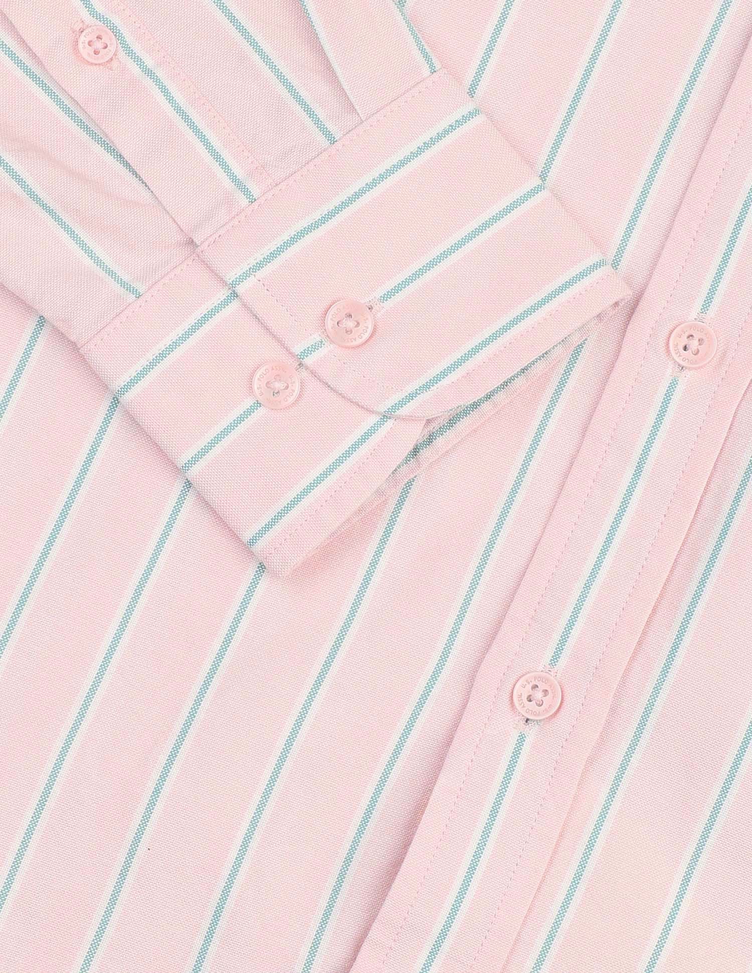 Pure Cotton Tailored Fit Shirt Pink - U.S. Polo Assn. India | Large