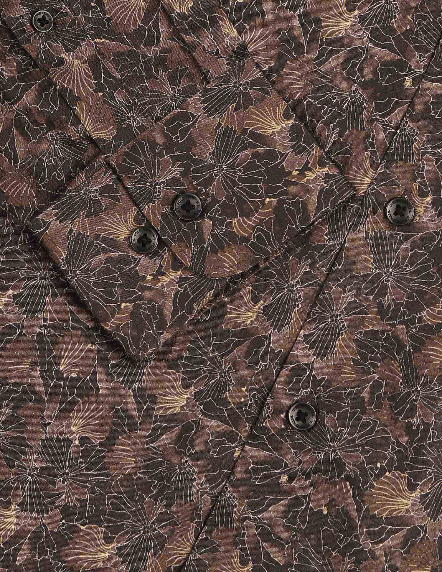 Satin Floral Printed Shirt Choco - U.S. POLO ASSN. | Large