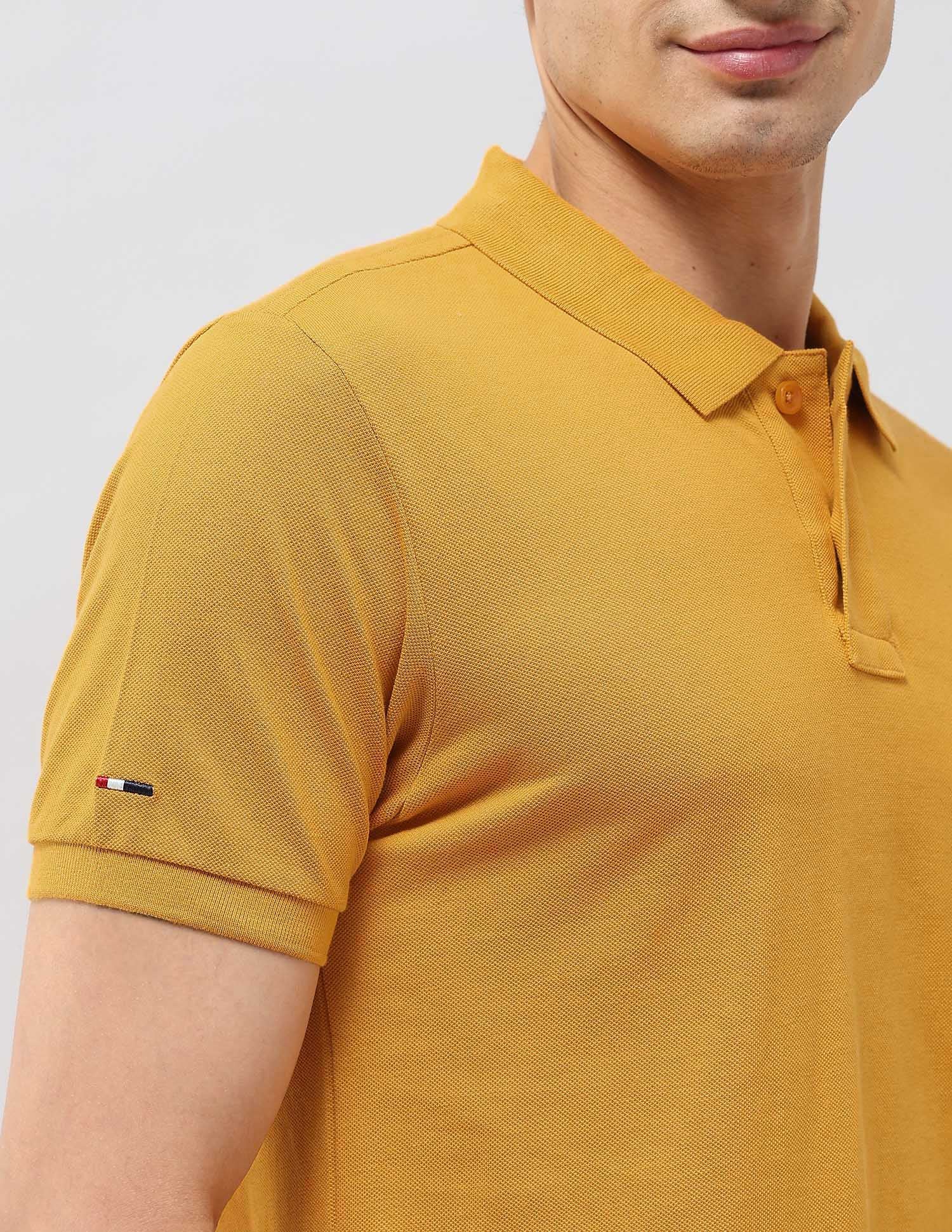 Solid Muscle Fit Polo Shirt Mustard - U.S. POLO ASSN. | Large