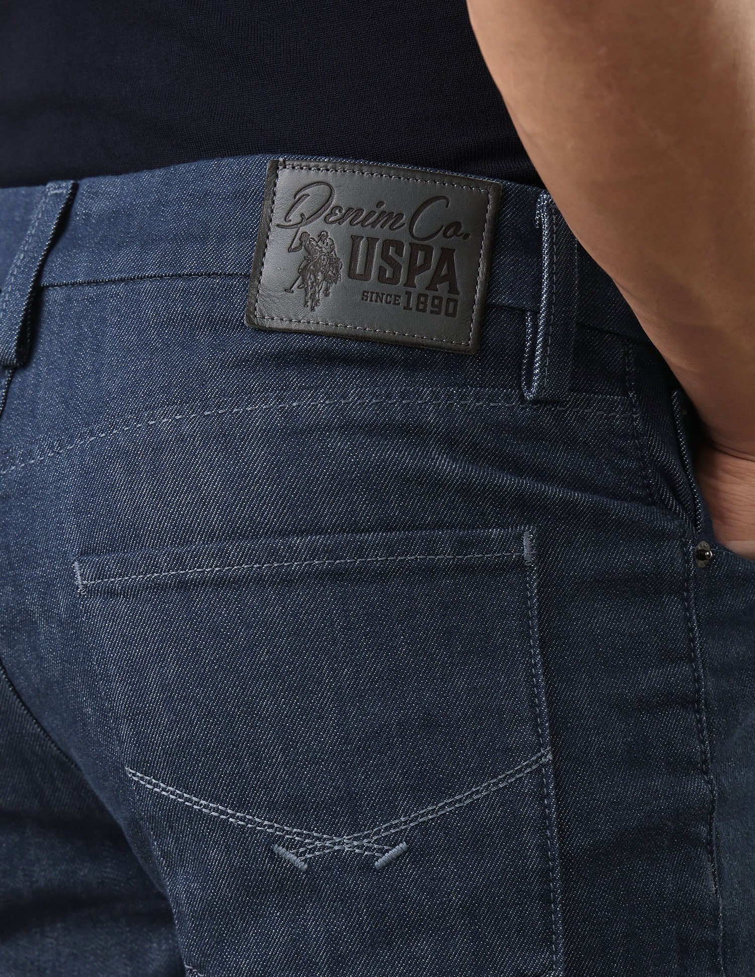 Harold Slim Straight Fit Blue Jeans Blue - U.S. Polo Assn. India | Large