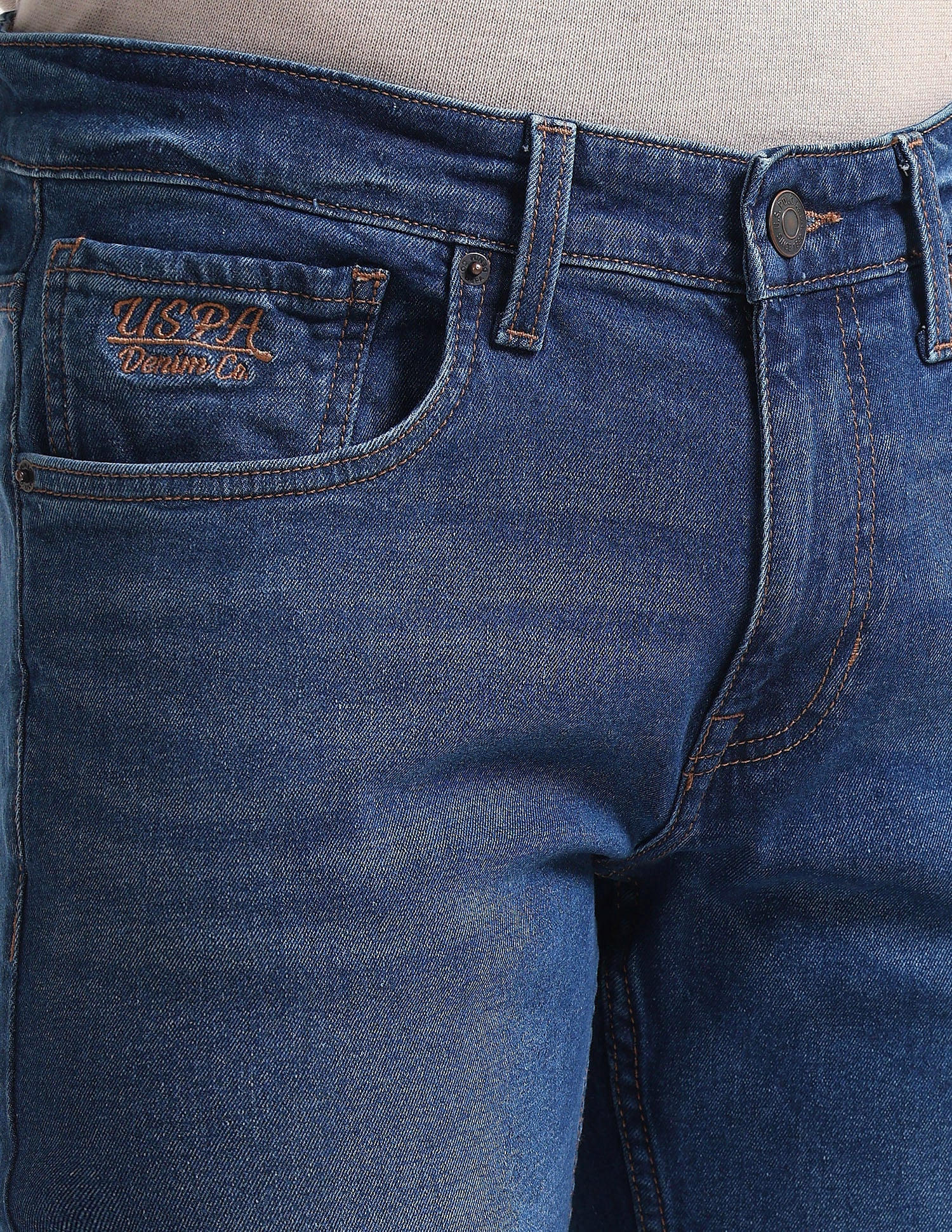 Brandon Slim Tapered Blue Jeans Light Blue - U.S. Polo Assn. India | Large
