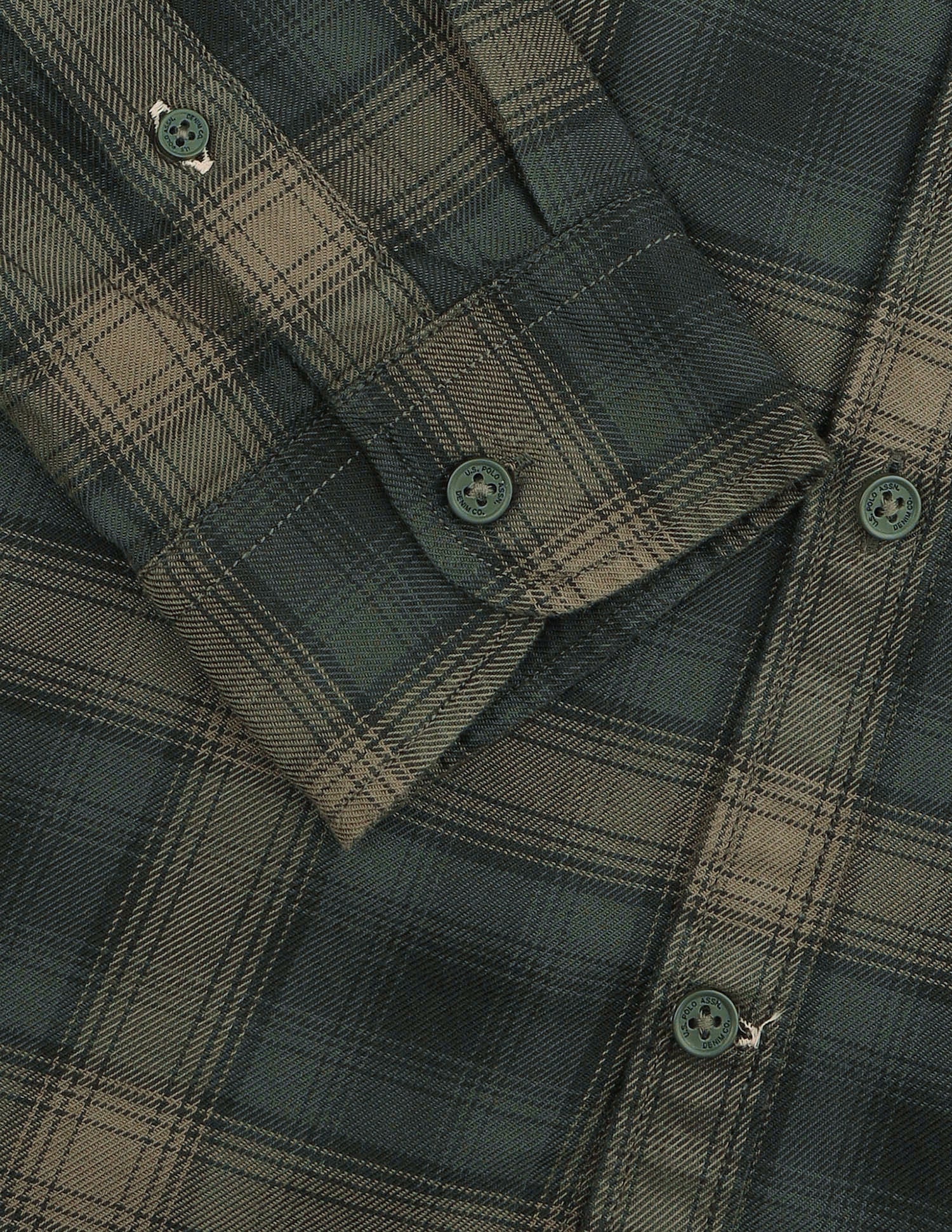 Tartan Checked Twill Shirt Olive - U.S. Polo Assn. India | Large