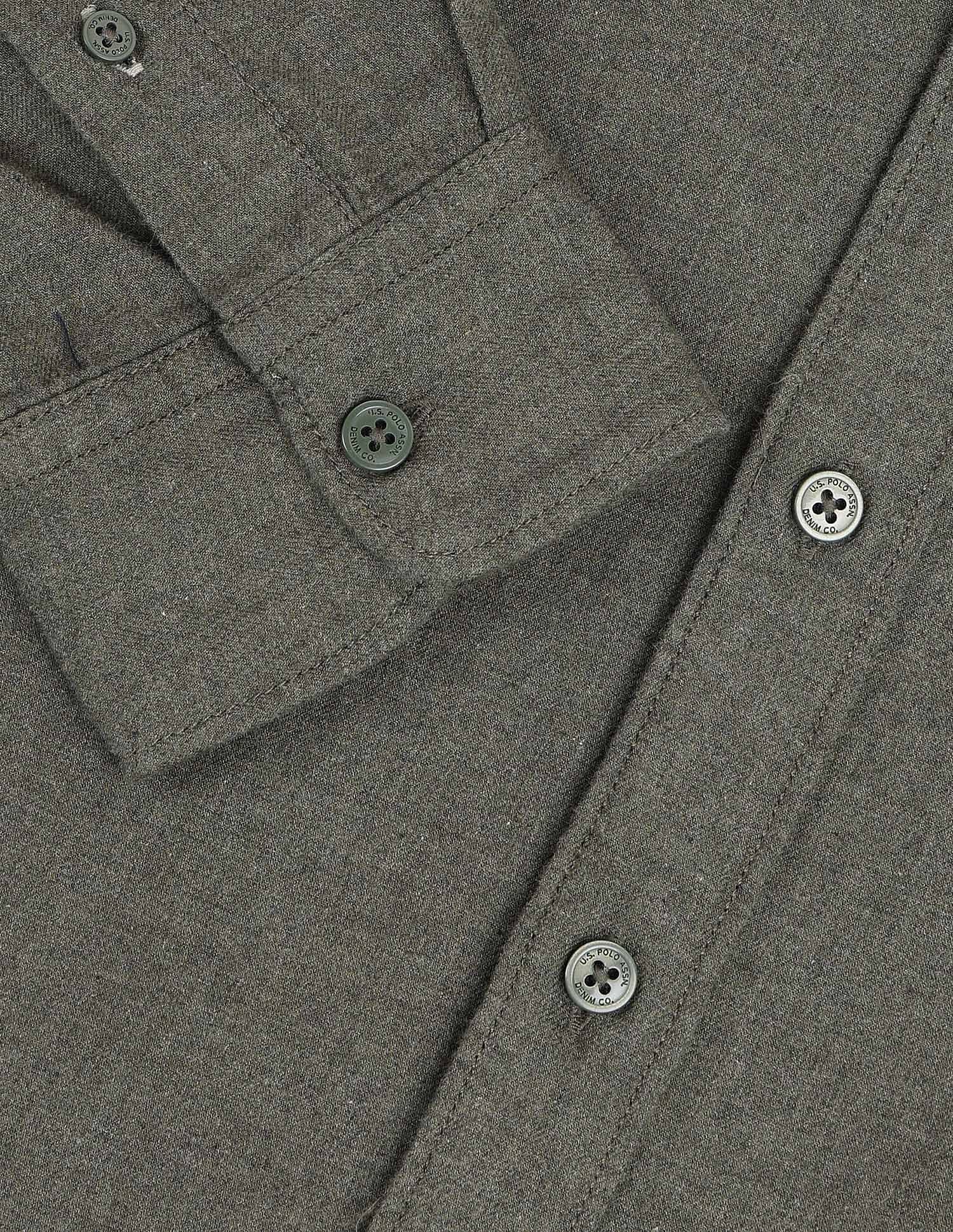 Regular Fit Twill Solid Shirt Olive - U.S. POLO ASSN. | Large