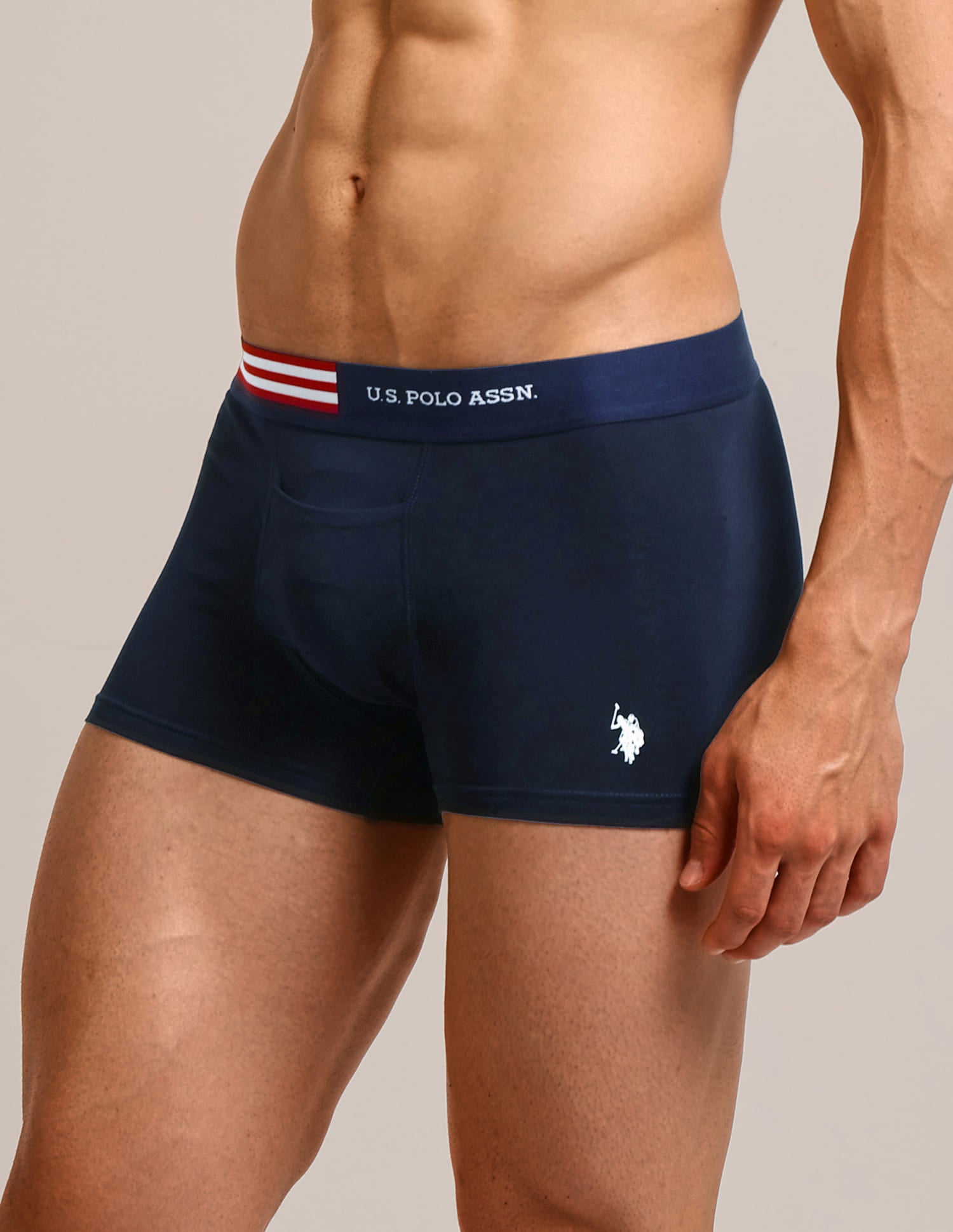 Solid Elastic Waistband OET06-P5 Trunks - Pack Of 5 Multi-colour - U.S. Polo Assn. India | Large