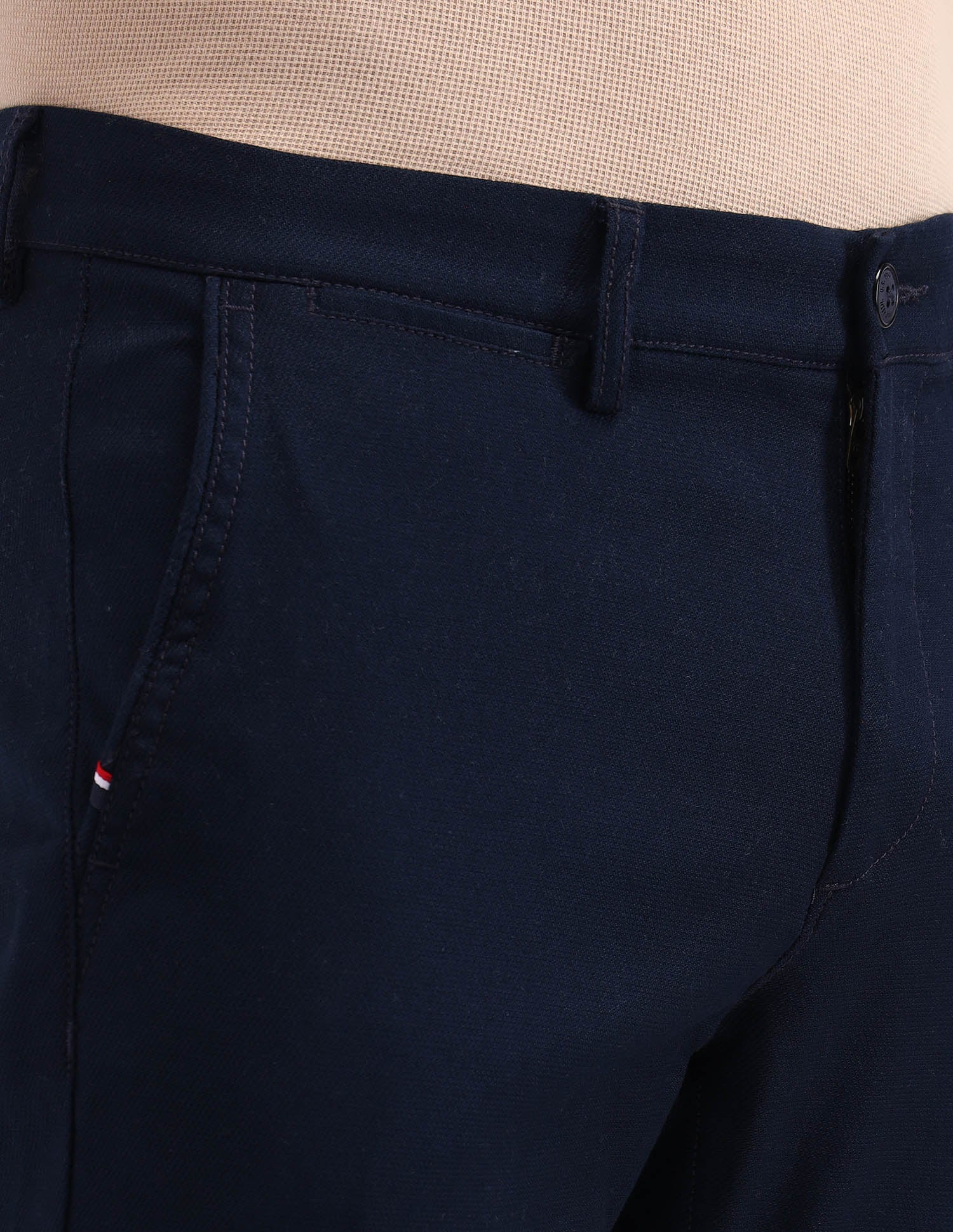 Austin Slim Fit Solid Trousers Navy - U.S. POLO ASSN. | Large