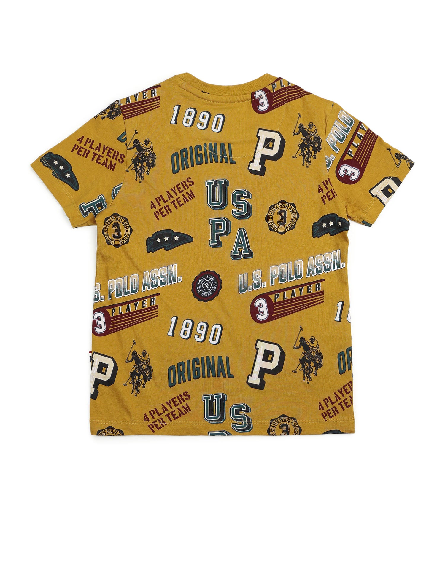 Boys Graphic Printed Pure Cotton T Shirt Yellow - U.S. POLO ASSN. | Large