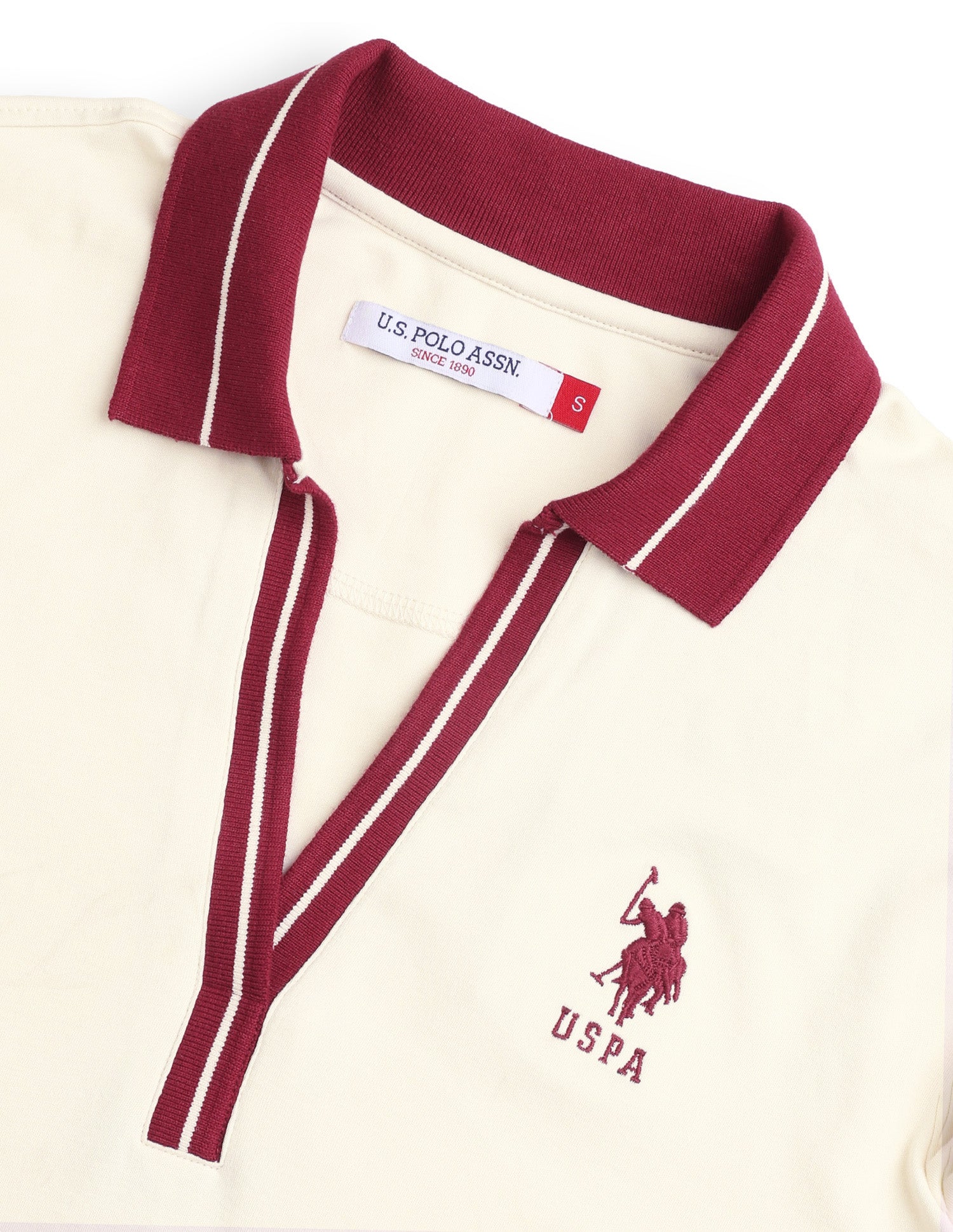 Solid Regular Fit Polo Shirt Ecru - U.S. Polo Assn. India | Large