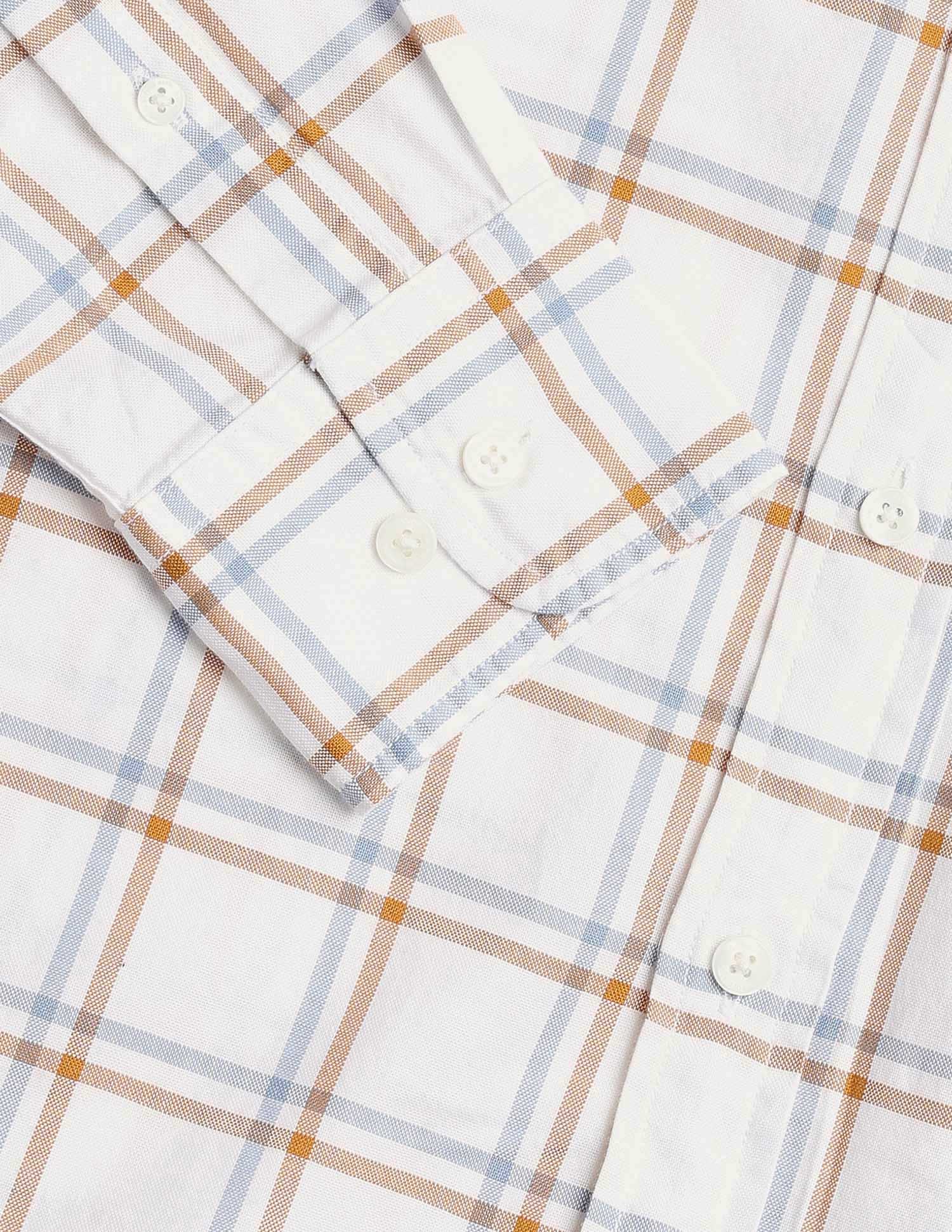 Grid Tattersall Checked Tailored Fit Shirt Orange - U.S. Polo Assn. India | Large
