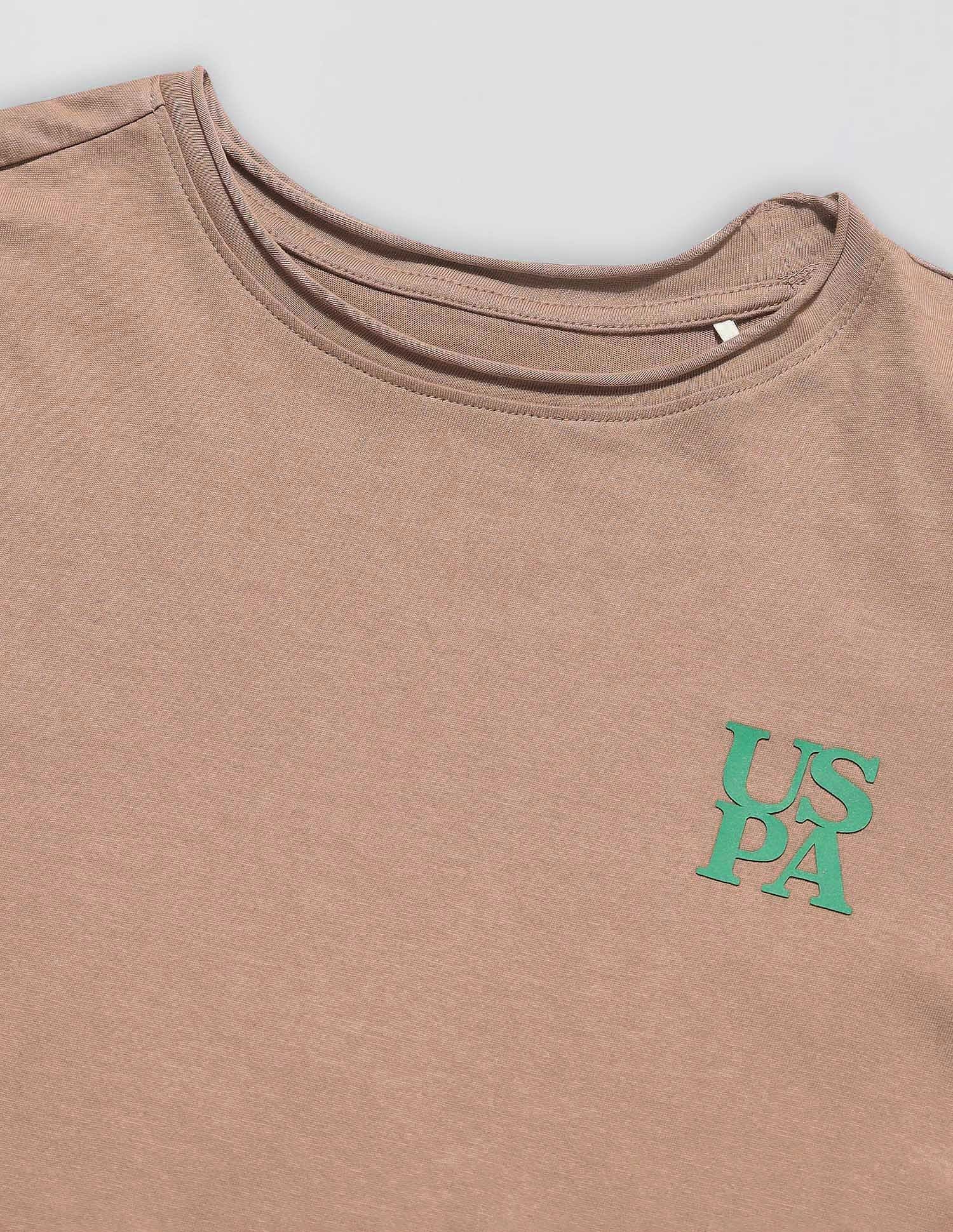 Relaxed Fit Solid Lounge T-Shirt Light Brown - U.S. POLO ASSN. | Large
