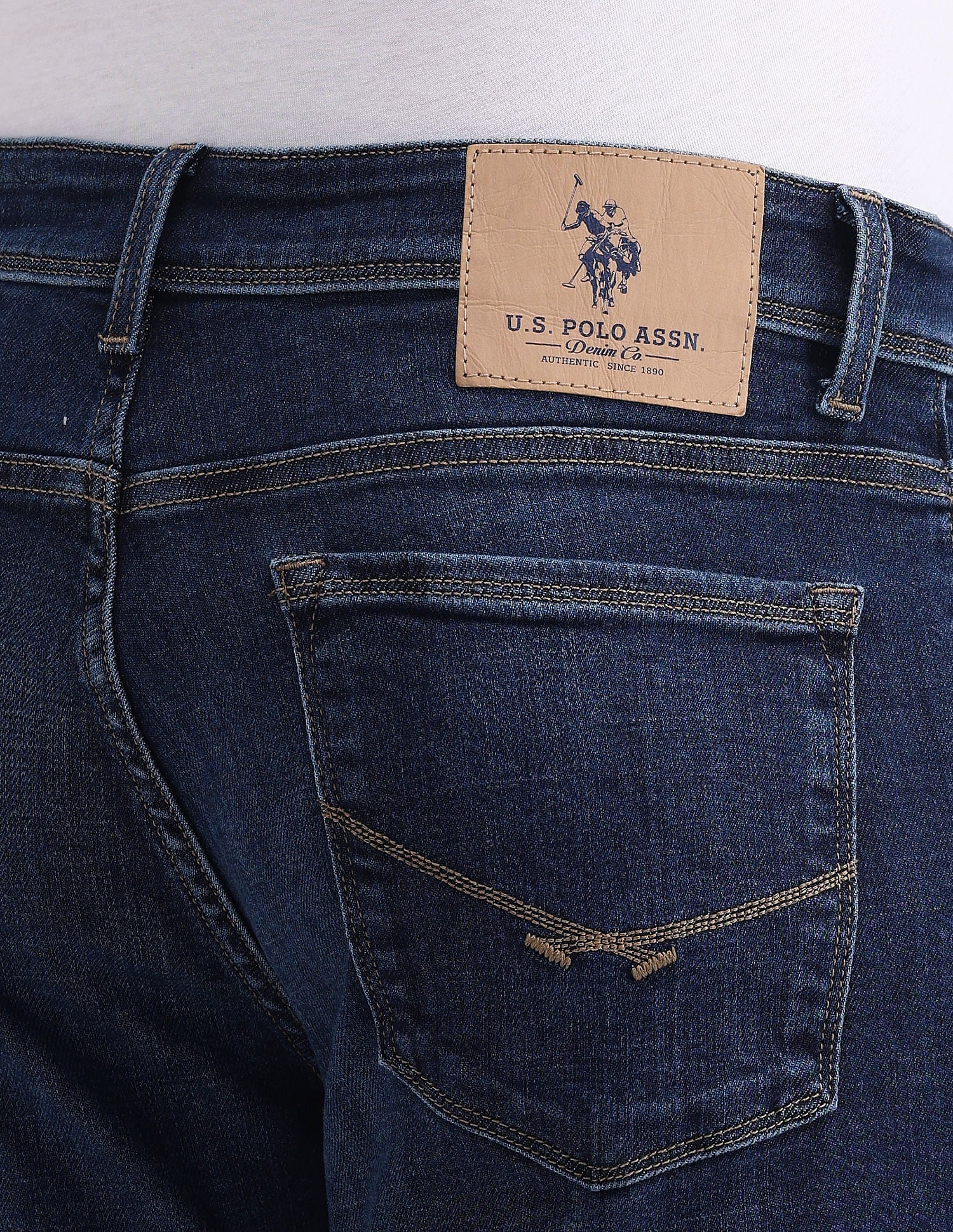 Slim Tapered Fit Blue Jeans Dark-Blue - U.S. POLO ASSN. | Large