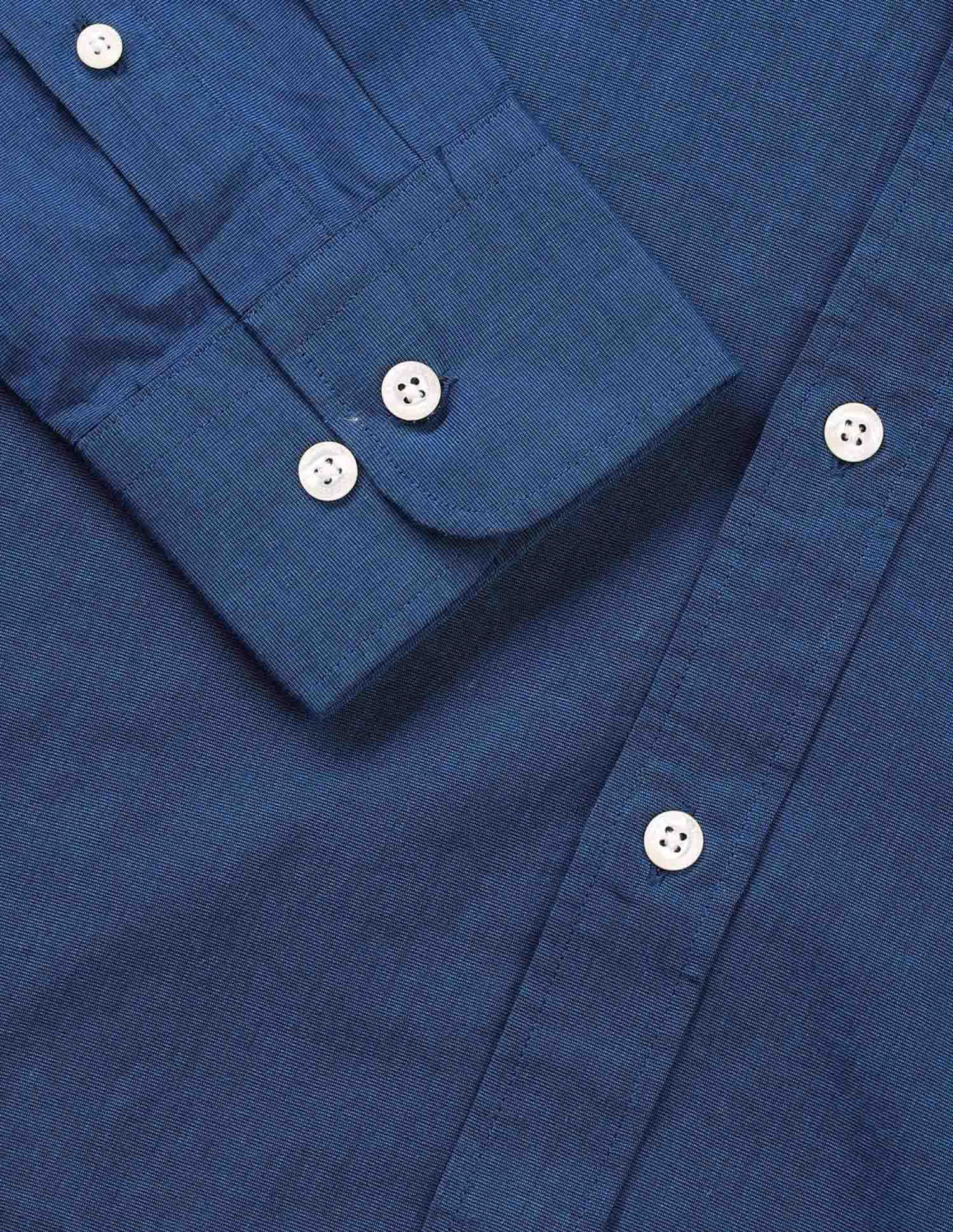 Textured Cotton Shirt Dark Blue - U.S. POLO ASSN. | Large