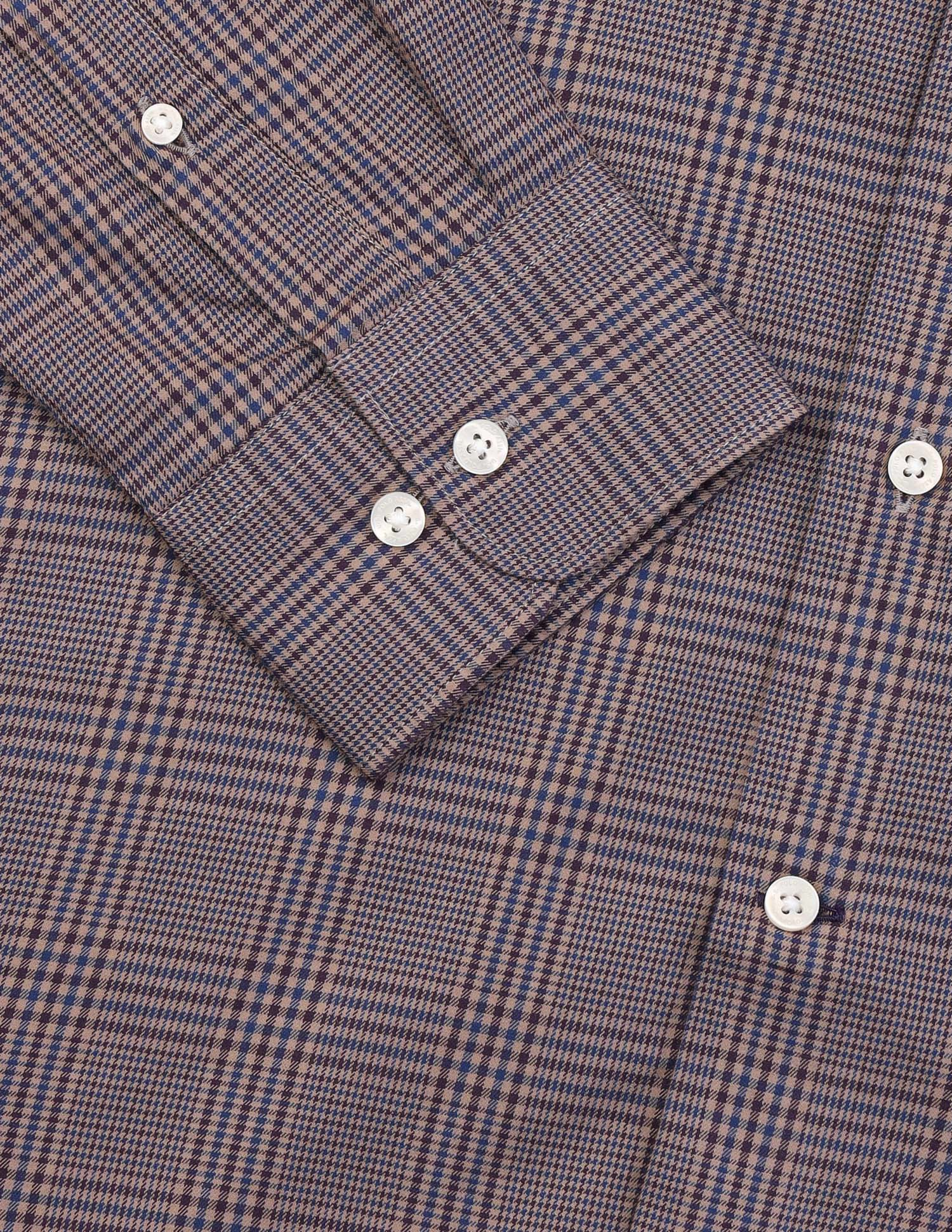 Glen Checked Twill Shirt Maroon - U.S. Polo Assn. India | Large