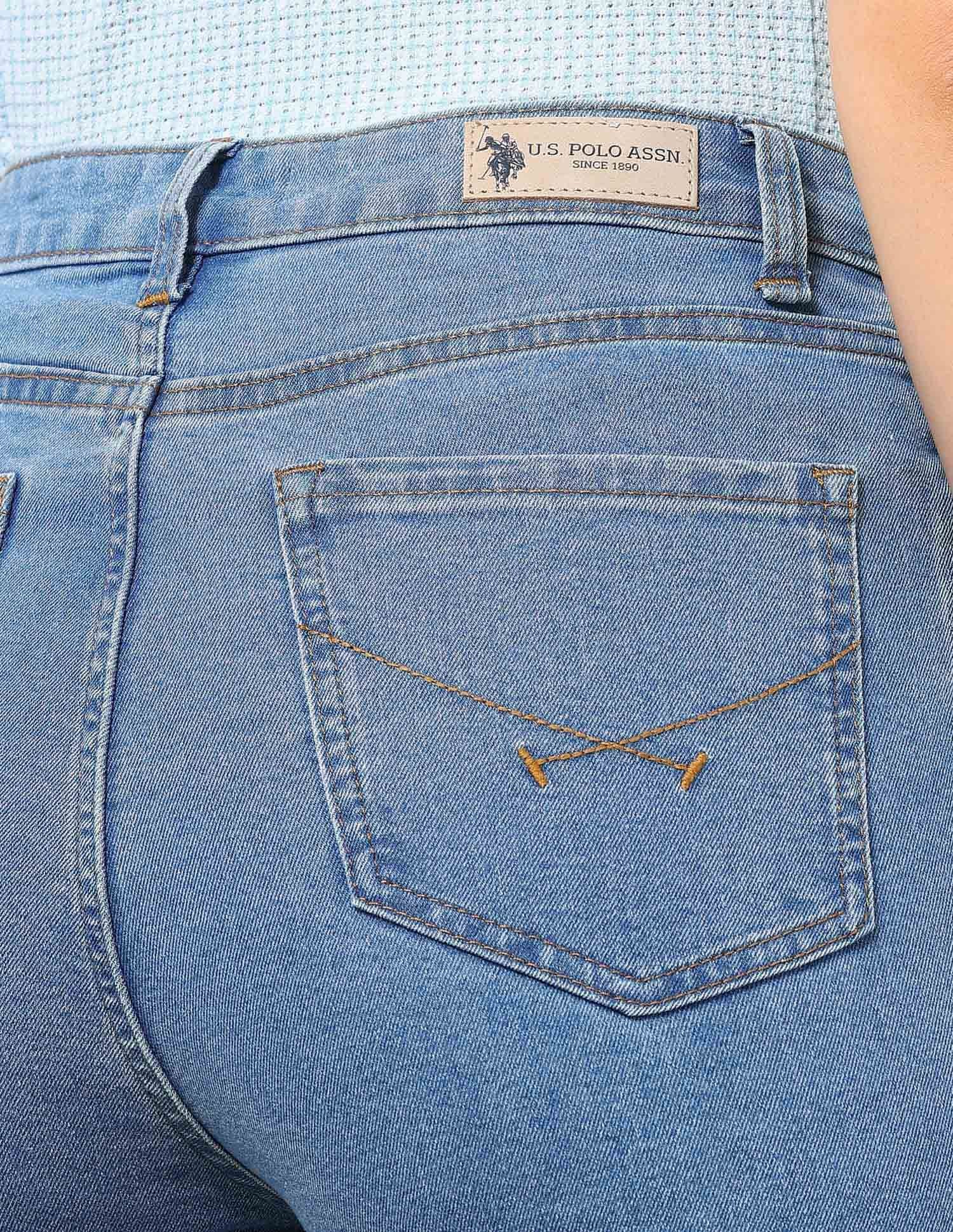 Ultra-High Rise Flared Fit Jeans Blue - U.S. POLO ASSN. | Large