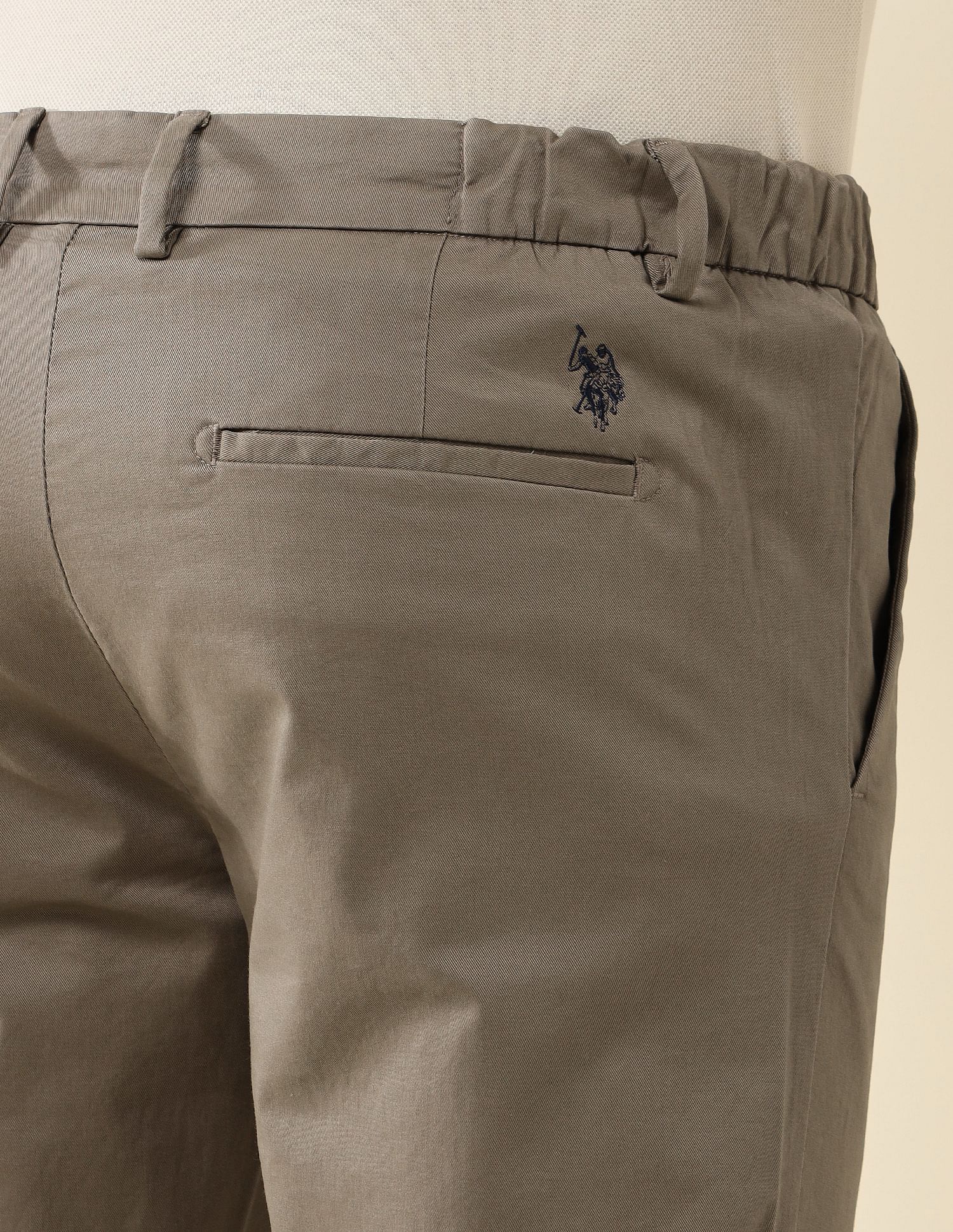 Elasticized Waist Super Slim Fit Trousers Dark Brown - U.S. POLO ASSN. | Large