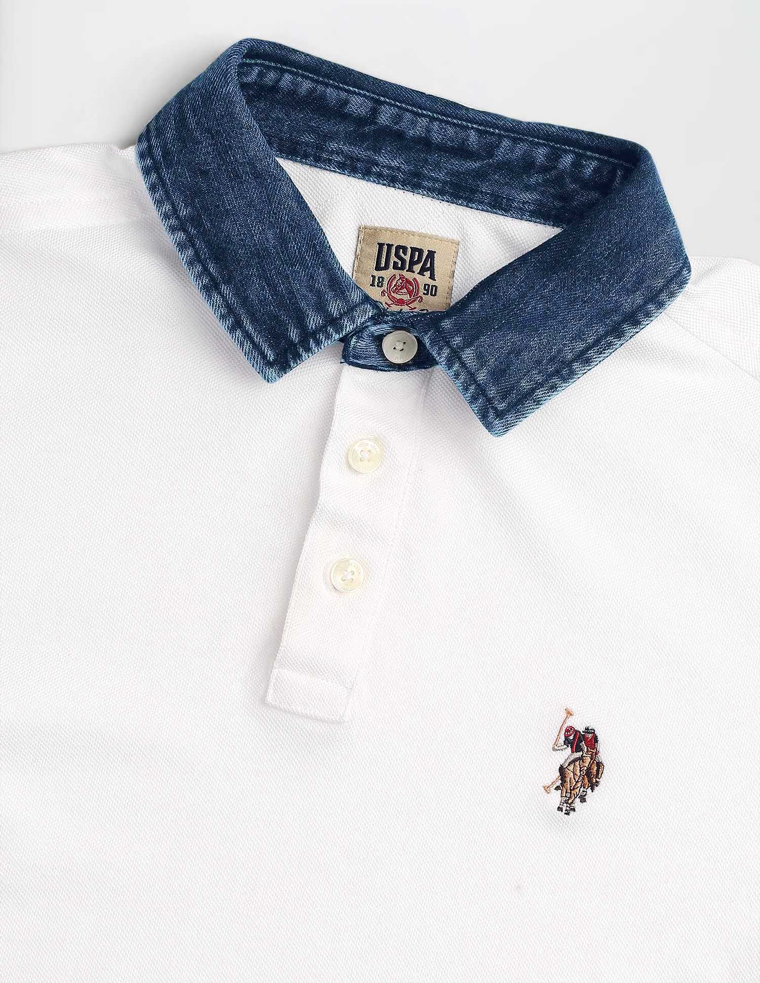 Solid Regular Fit Polo Shirt White - U.S. POLO ASSN. | Large