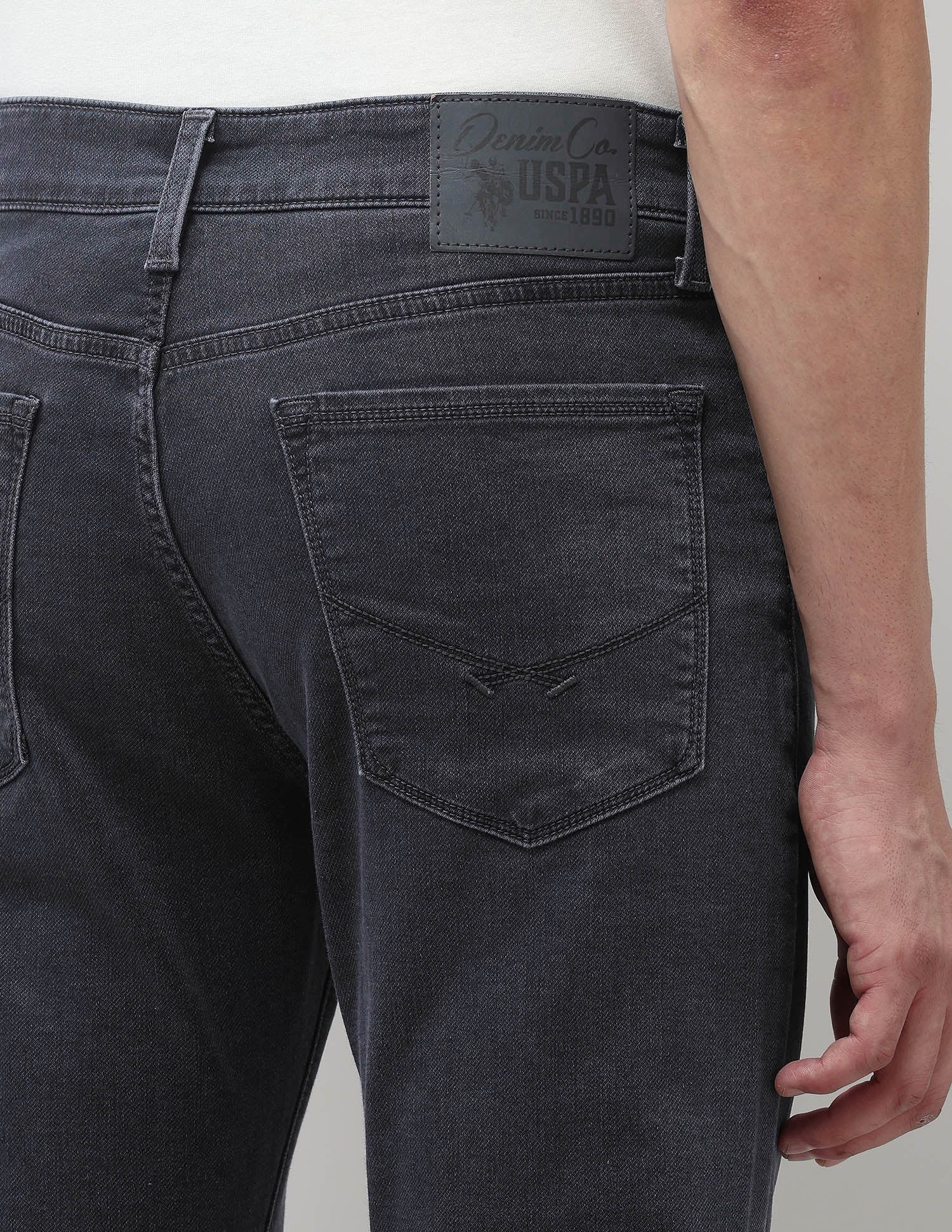 Regallo Skinny Fit Black Jeans Black - U.S. POLO ASSN. | Large