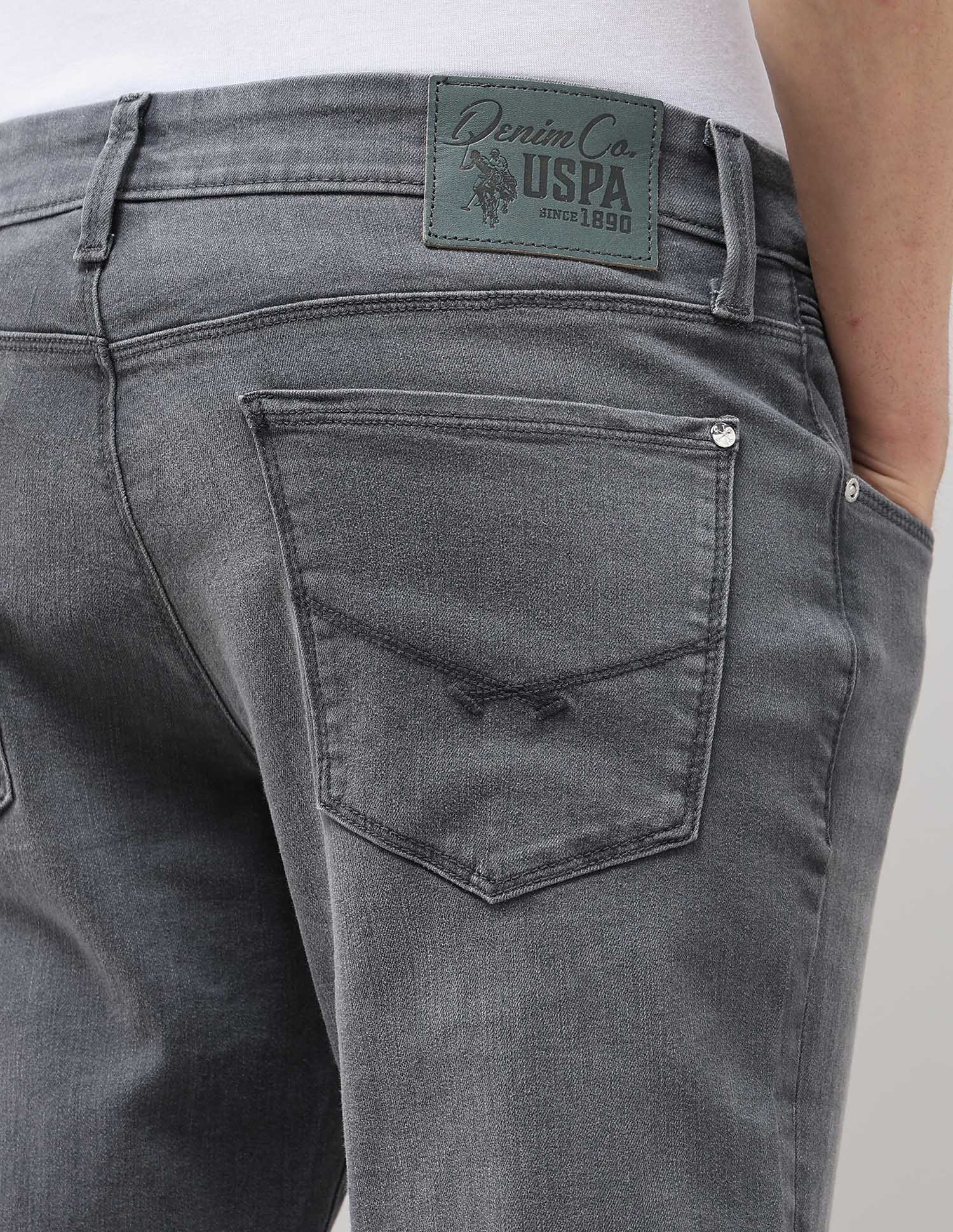 Brandon Slim Tapered Fit Grey Jeans Mid Grey Wash - U.S. POLO ASSN. | Large