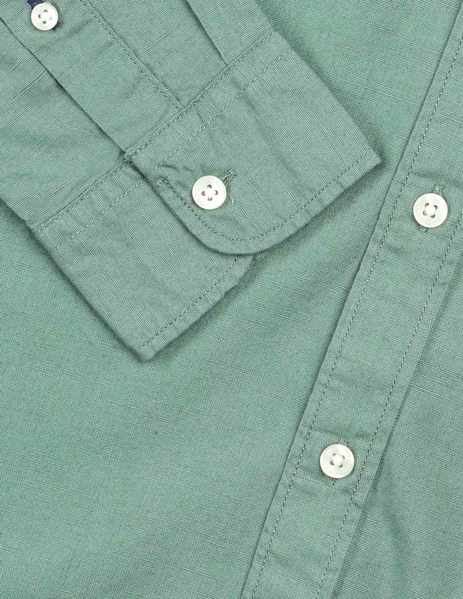 Solid Pure Cotton Shirt Light Green - U.S. Polo Assn. India | Large