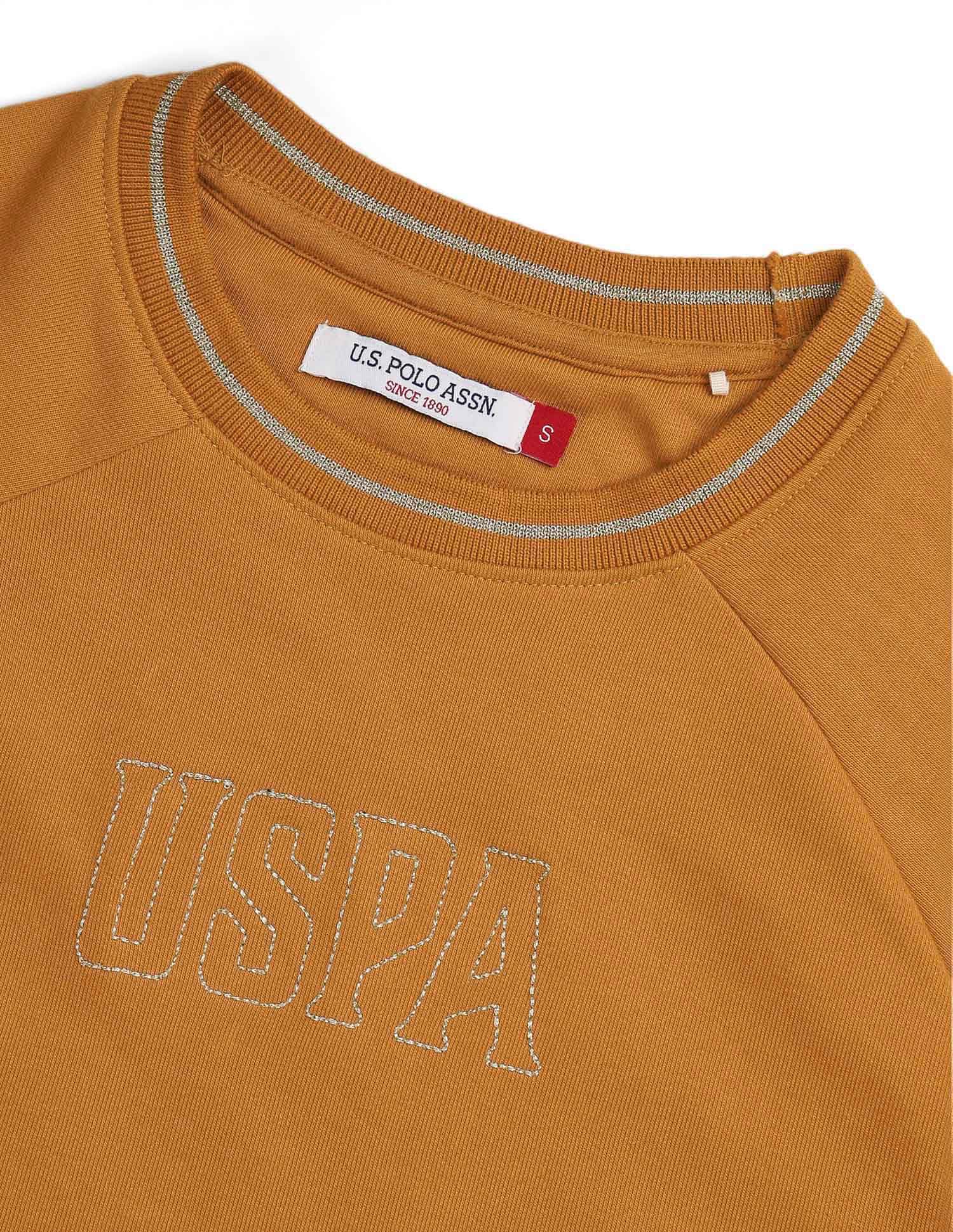 Brand Embroidered Sweatshirt Orange - U.S. POLO ASSN. | Large