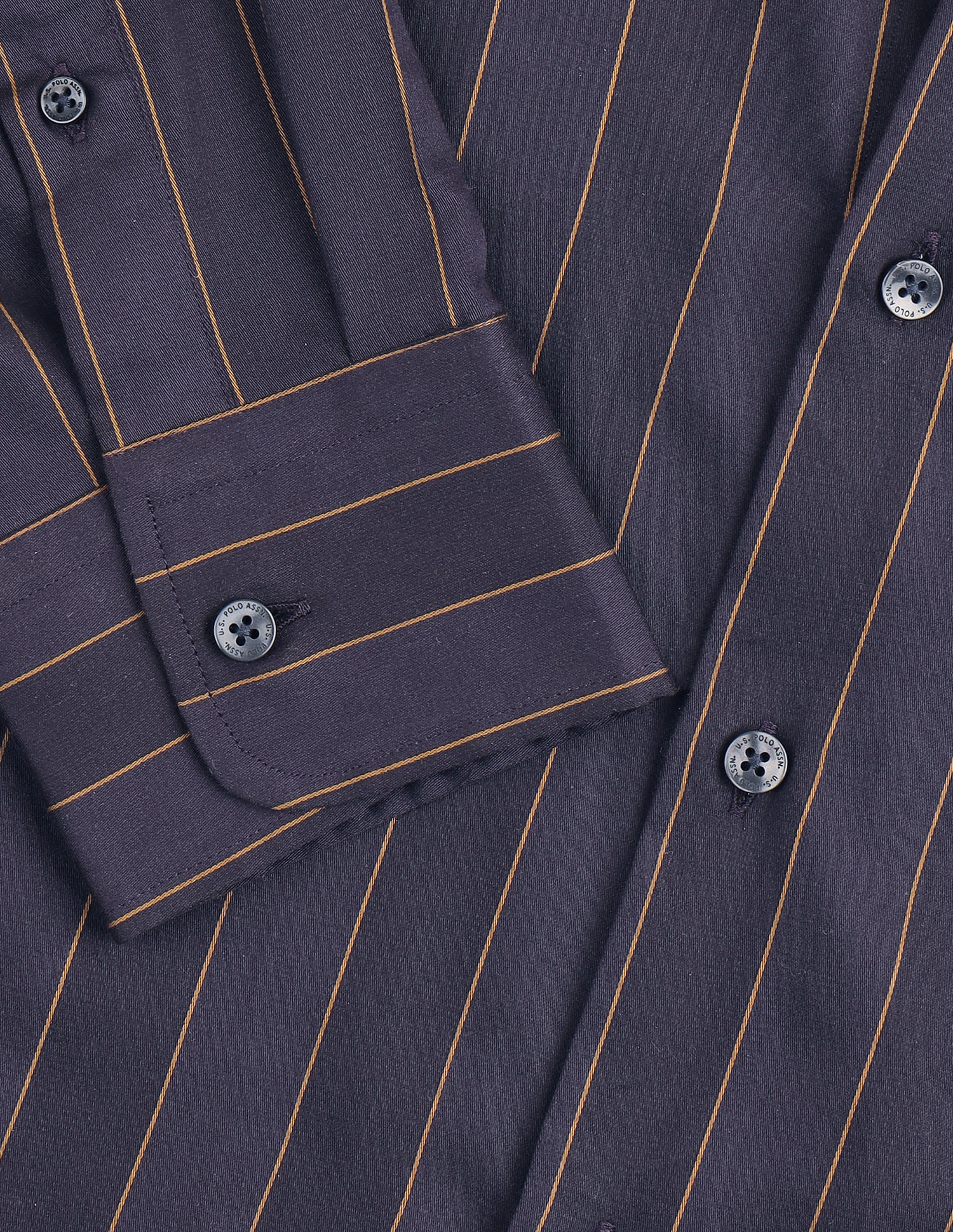 Vertical Striped Tailored Fit Shirt Dark Purple - U.S. Polo Assn. India | Large