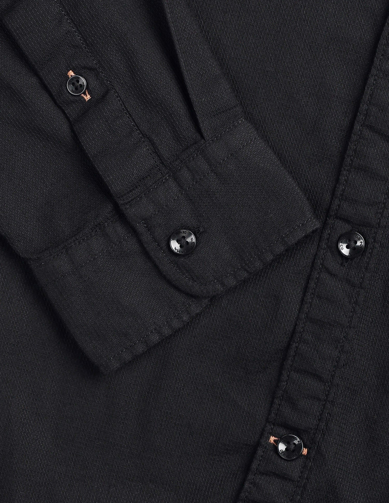 Textured Regular Fit Shirt Black - U.S. Polo Assn. India | Large