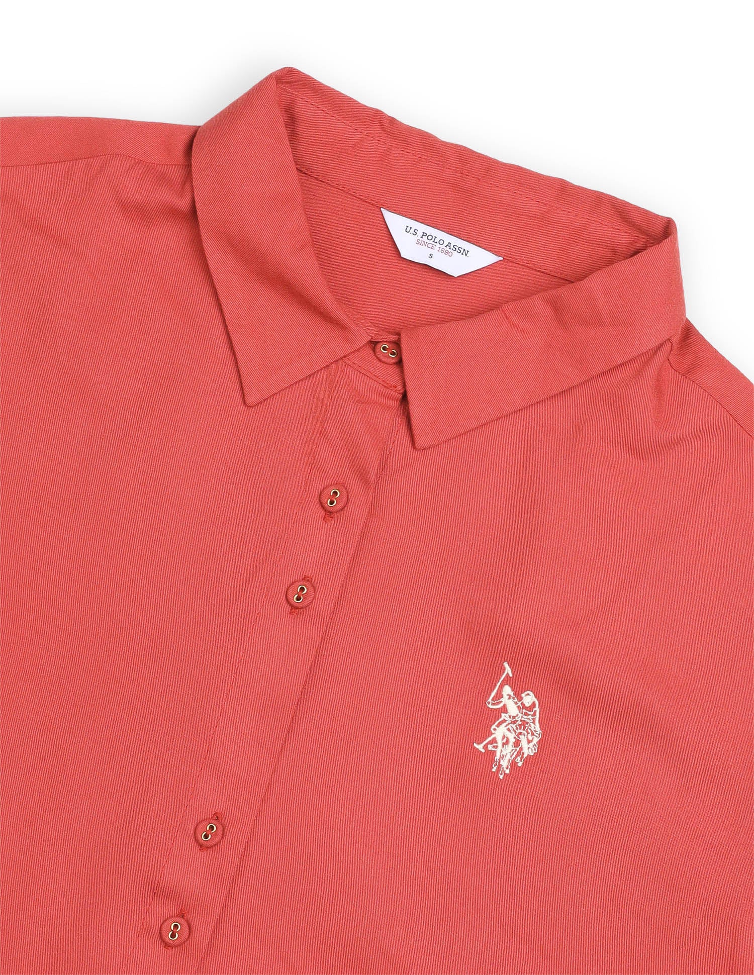 Solid Relaxed Fit Shirt Rust - U.S. Polo Assn. India | Large