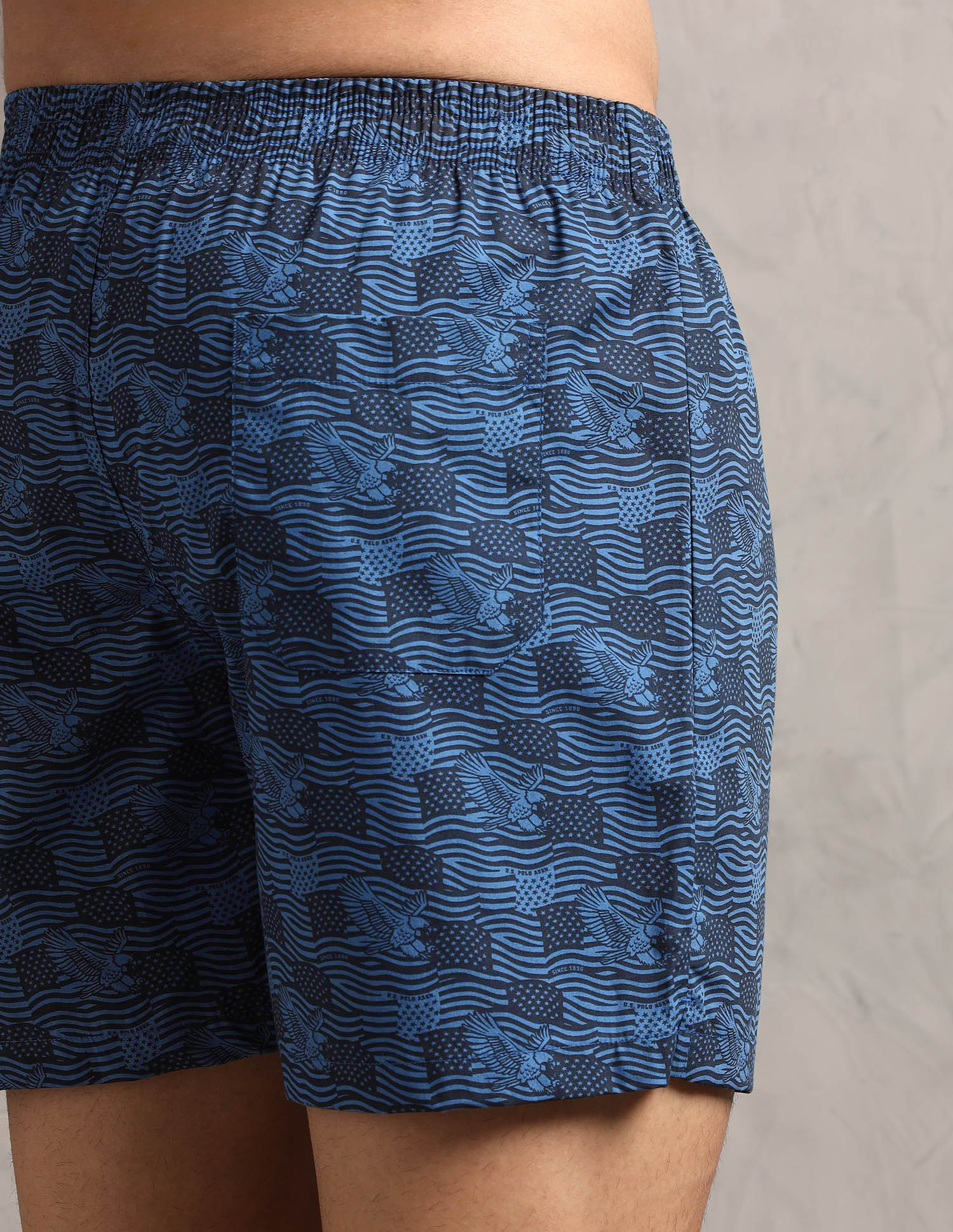 Pure Cotton Printed I657-PR Boxers - Pack Of 1 Blue Eagle - U.S. Polo Assn. India | Large
