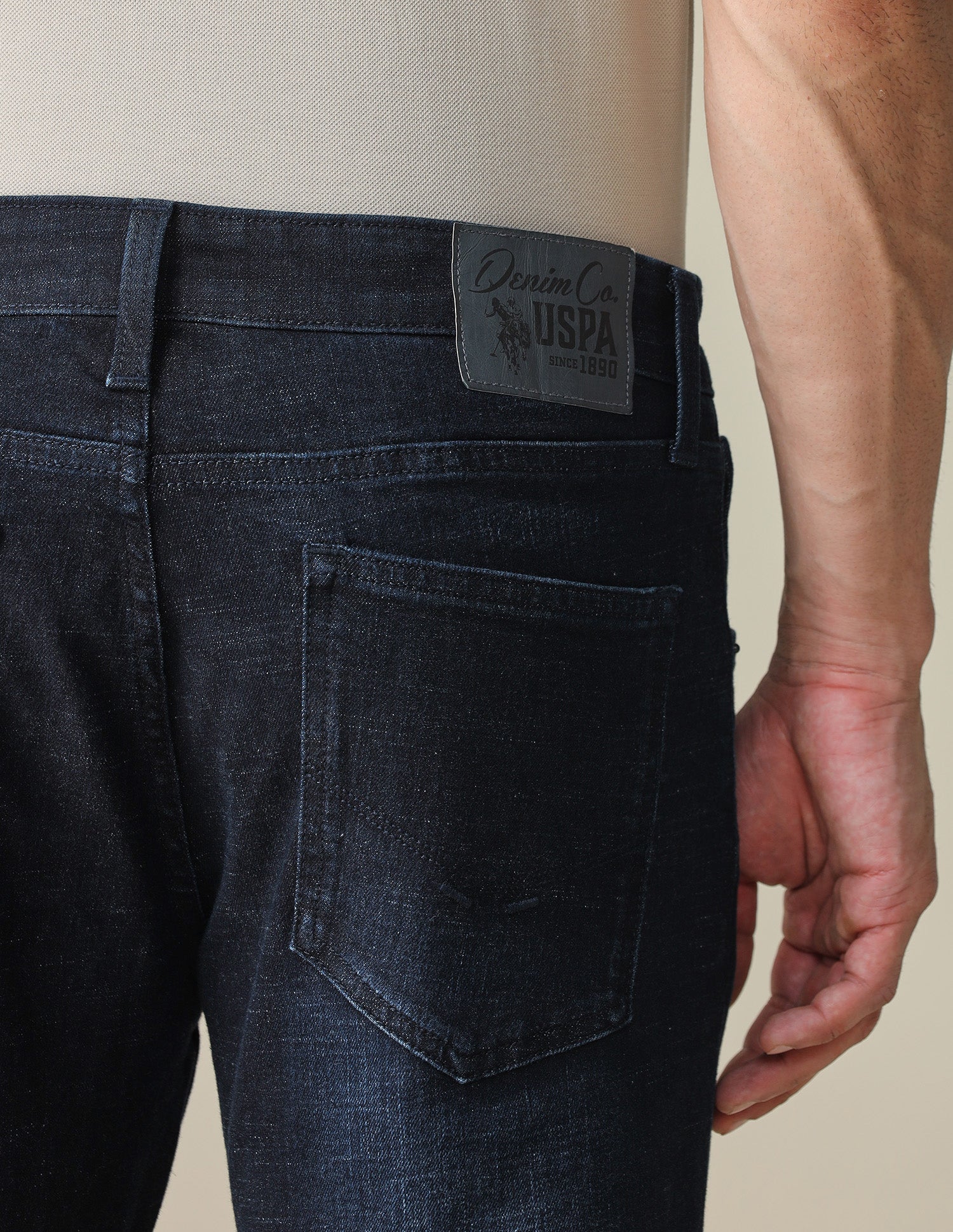 Brandon Slim Tapered Fit Mid Rise Jeans Dark Indigo - U.S. POLO ASSN. | Large