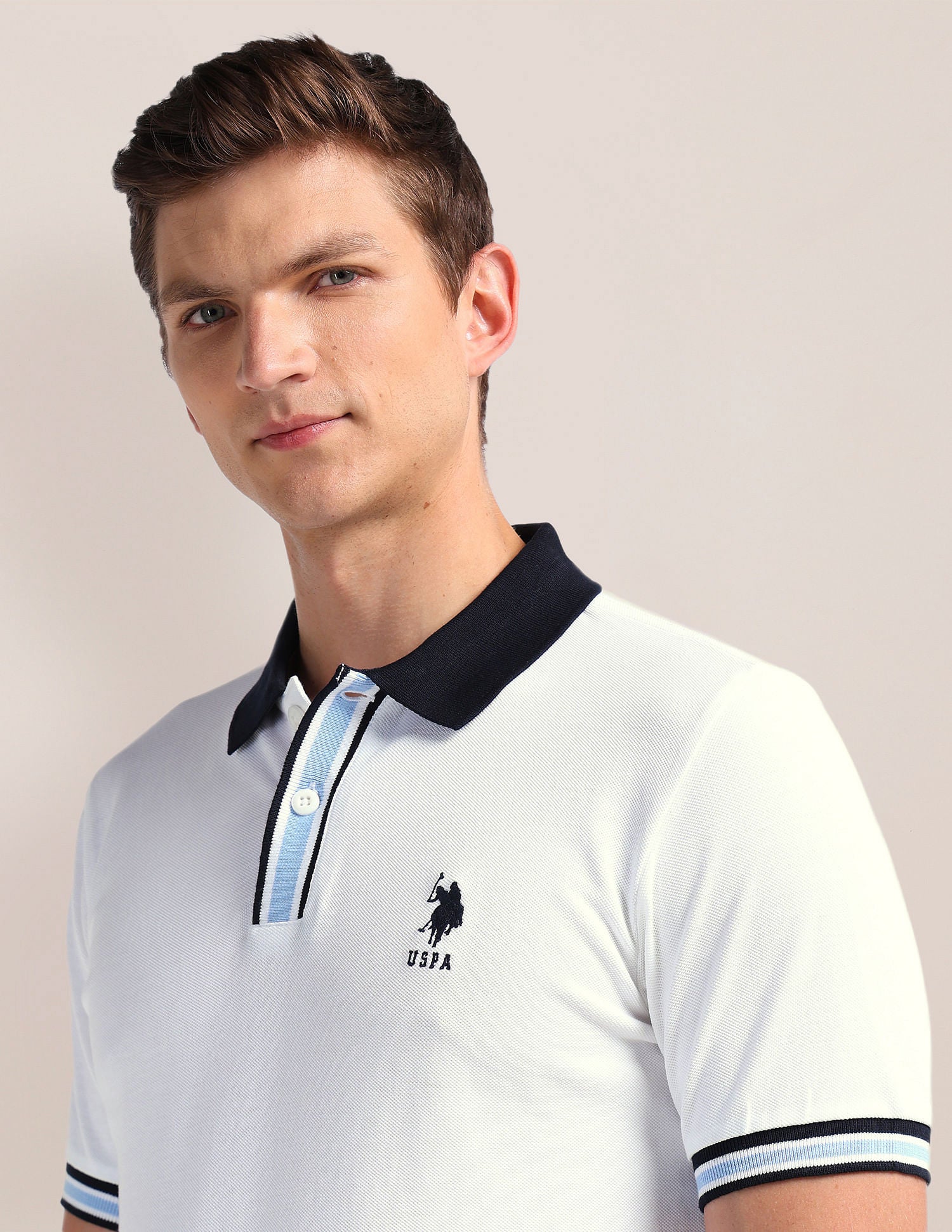 Solid Slim Fit Polo Shirt White - U.S. POLO ASSN. | Large