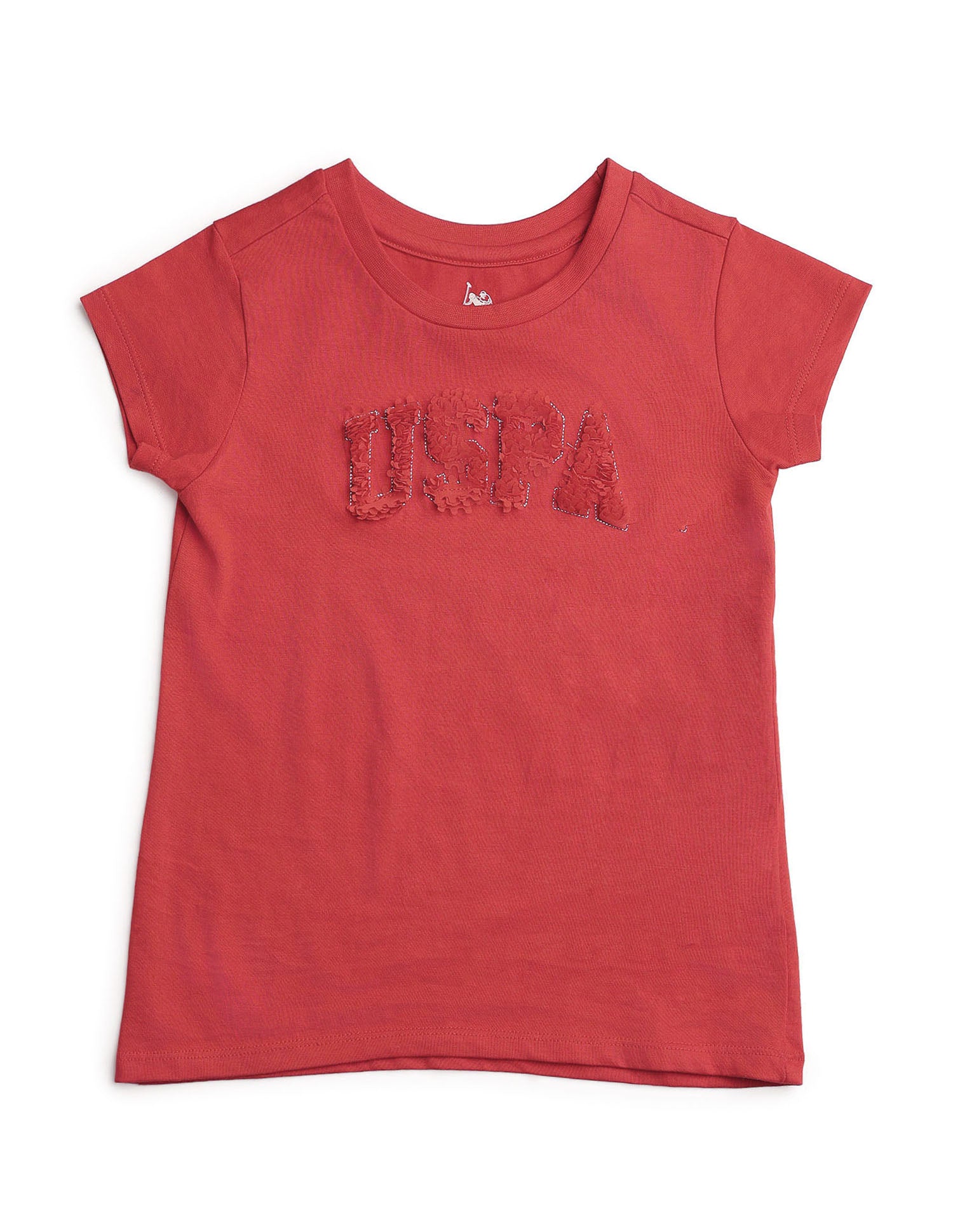 Girls Petal Logo Cotton T-Shirt Red - U.S. Polo Assn. India | Large