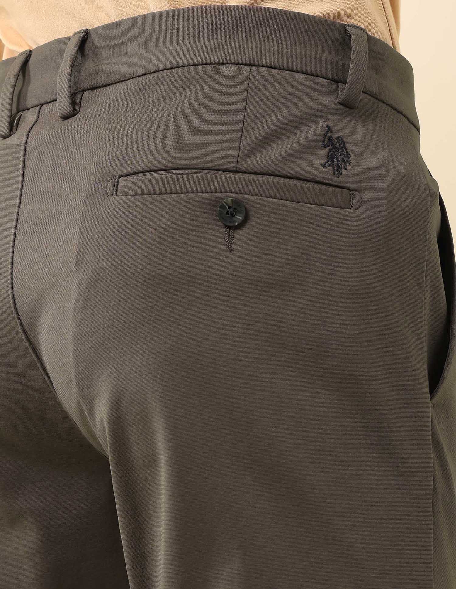 Austin Slim Fit Twill Trousers Brown - U.S. POLO ASSN. | Large