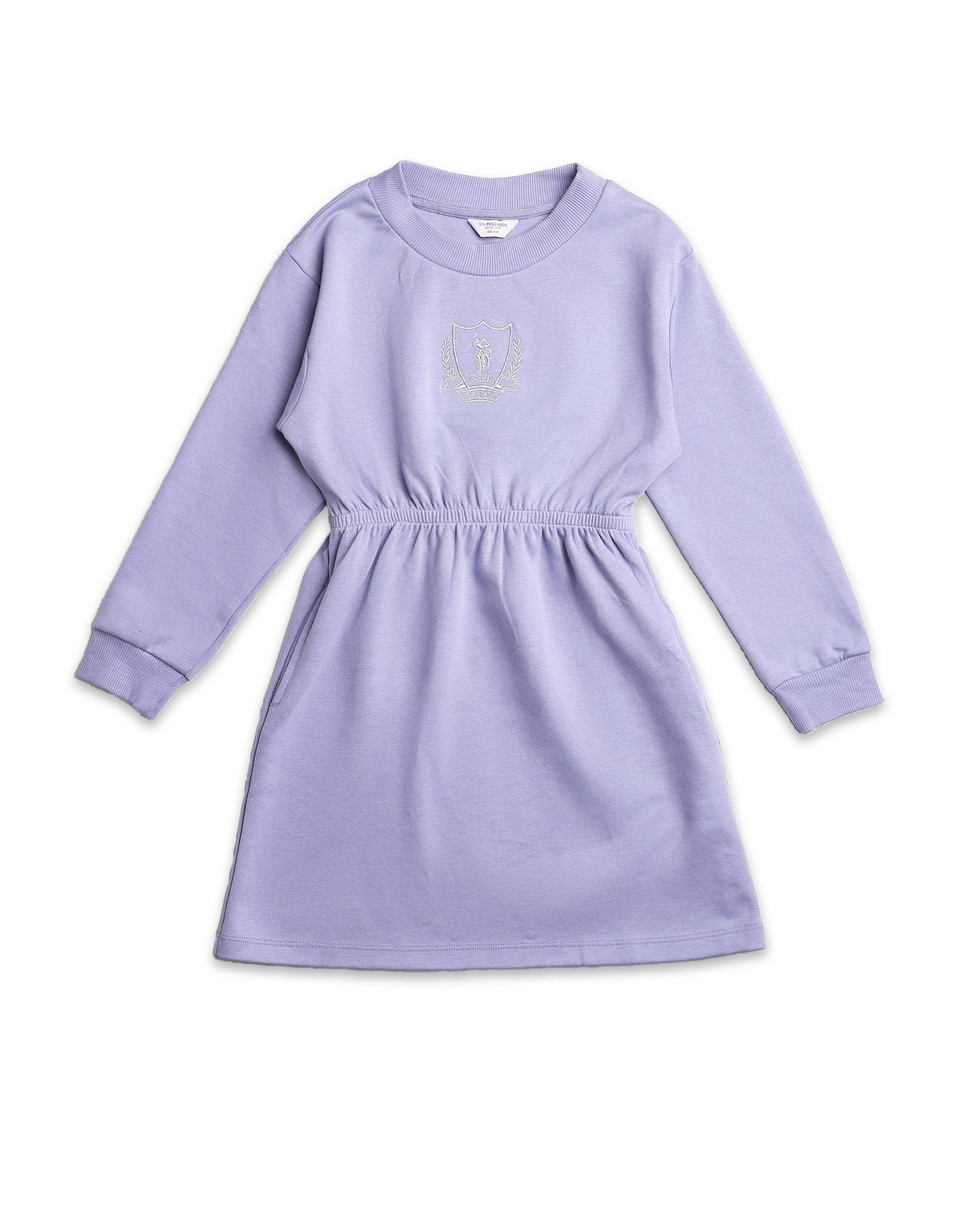 Girls Crew Neck Fit And Flare Dress Light Purple - U.S. POLO ASSN. | Large