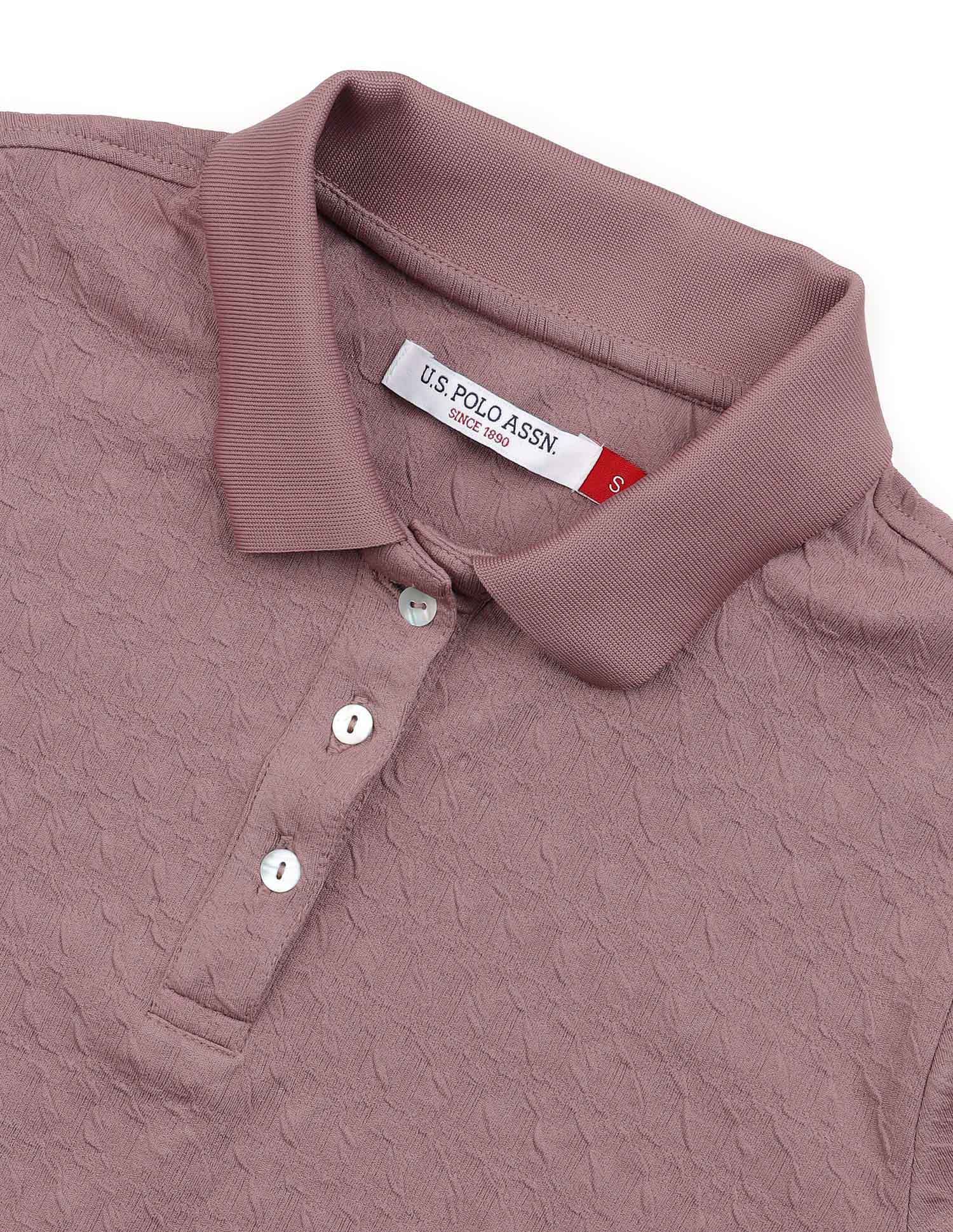 Textured Regular Fit Polo Shirt Brown - U.S. POLO ASSN. | Large