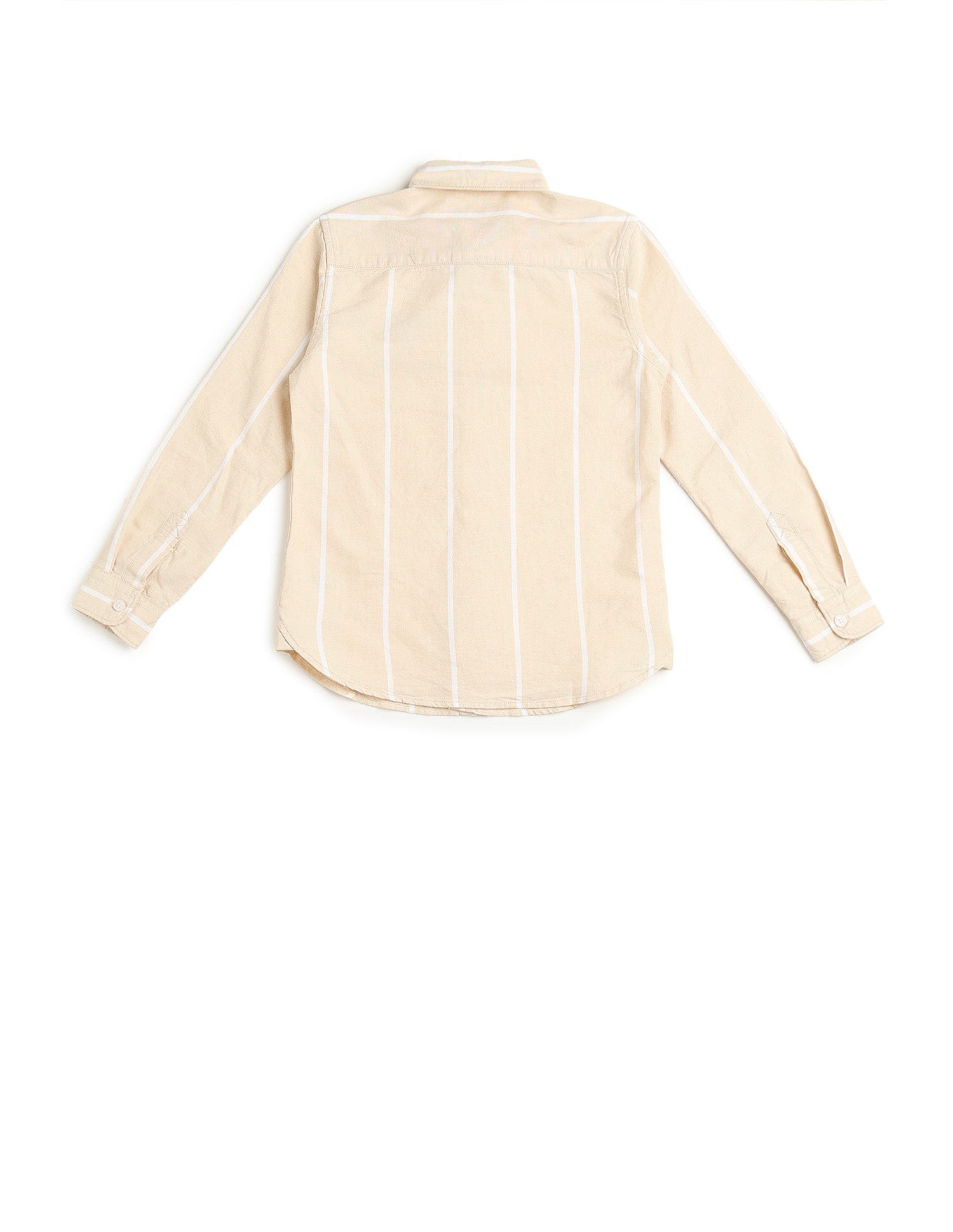 Boys Vertical Striped Oxford Shirt Beige - U.S. POLO ASSN. | Large