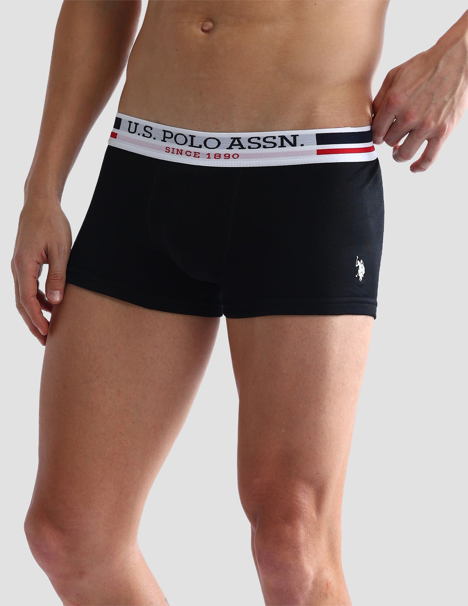 Elastic Waistband Ribbed I641 Trunks - Pack Of 3 Maroon, Black and Navy - U.S. POLO ASSN. | Large