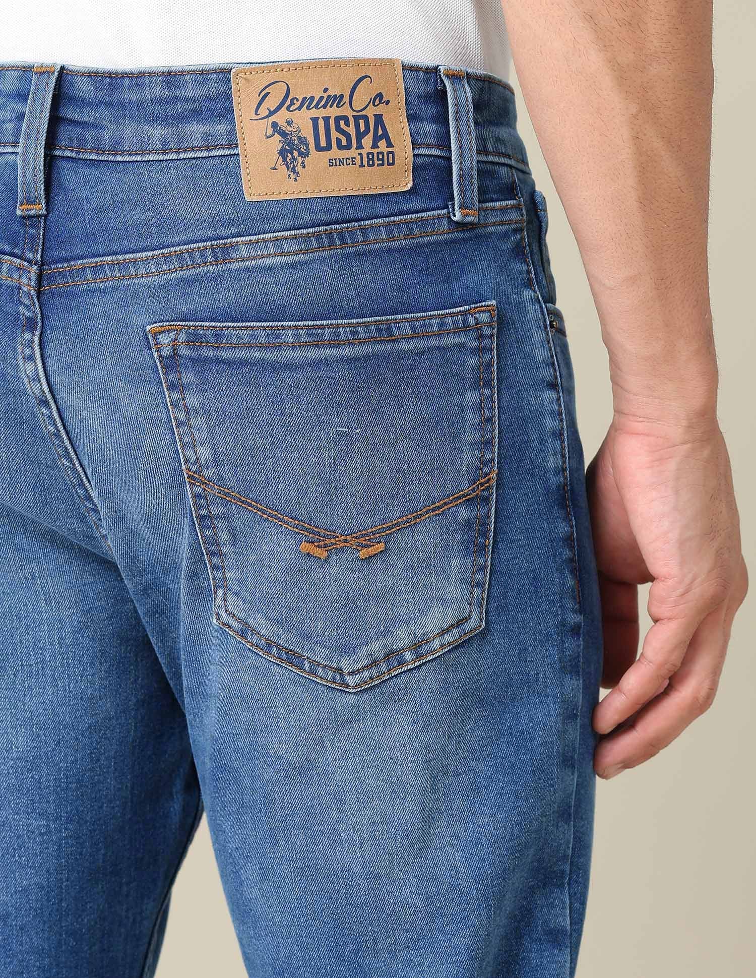 Brandon Slim Tapered Fit Blue Jeans Blue - U.S. POLO ASSN. | Large