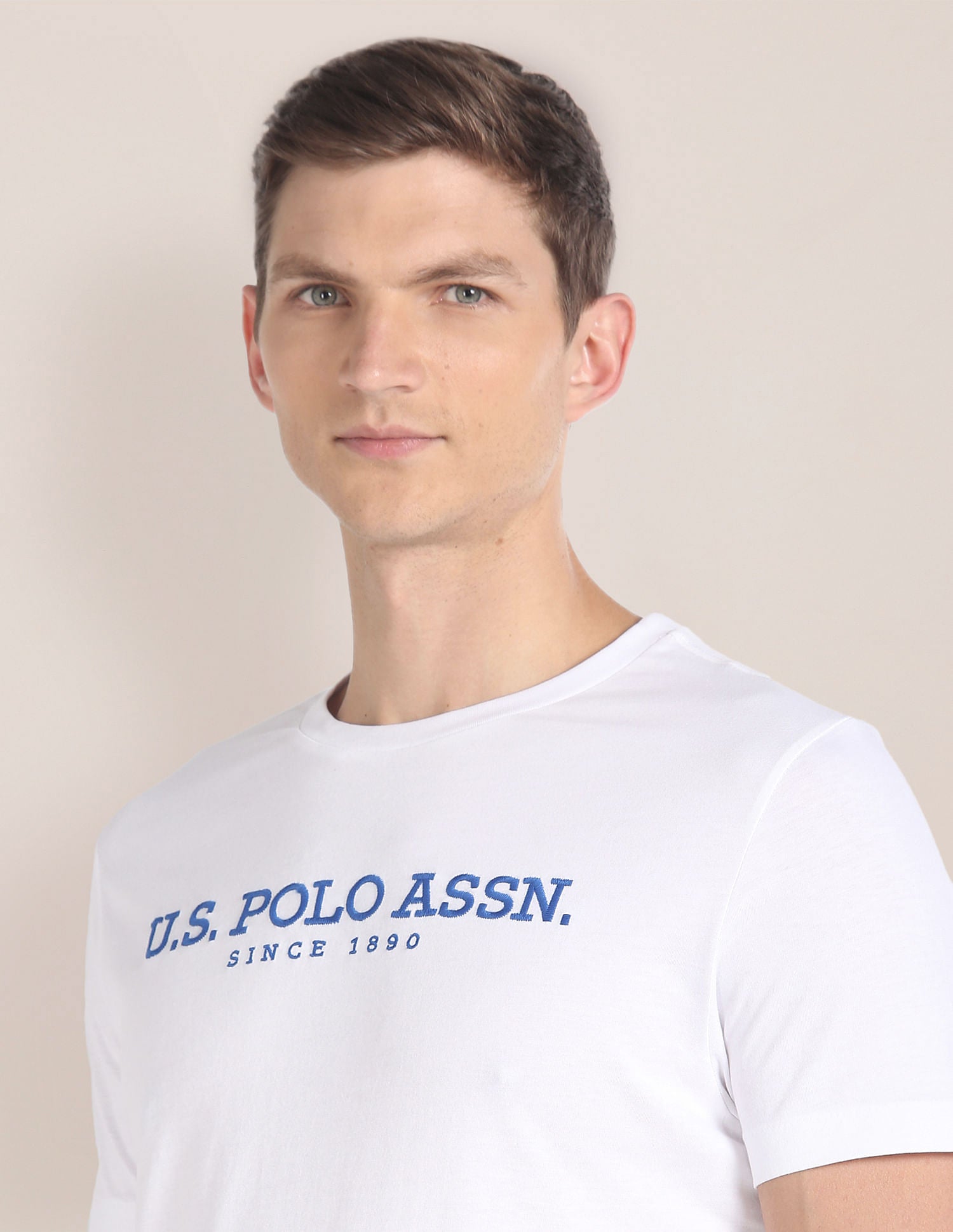 Crew Neck Brand Embroidered T-Shirt White - U.S. POLO ASSN. | Large