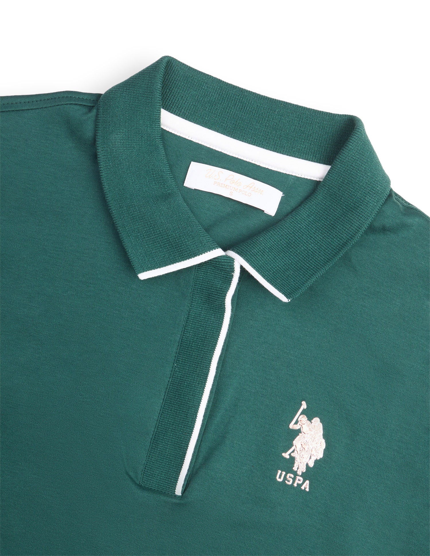 Solid Regular Fit Polo Shirt Dark Green - U.S. Polo Assn. India | Large