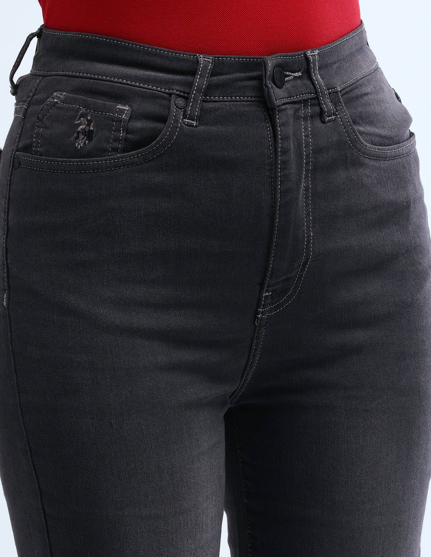 Ultra High Rise Bootcut Jeans Grey - U.S. Polo Assn. India | Large